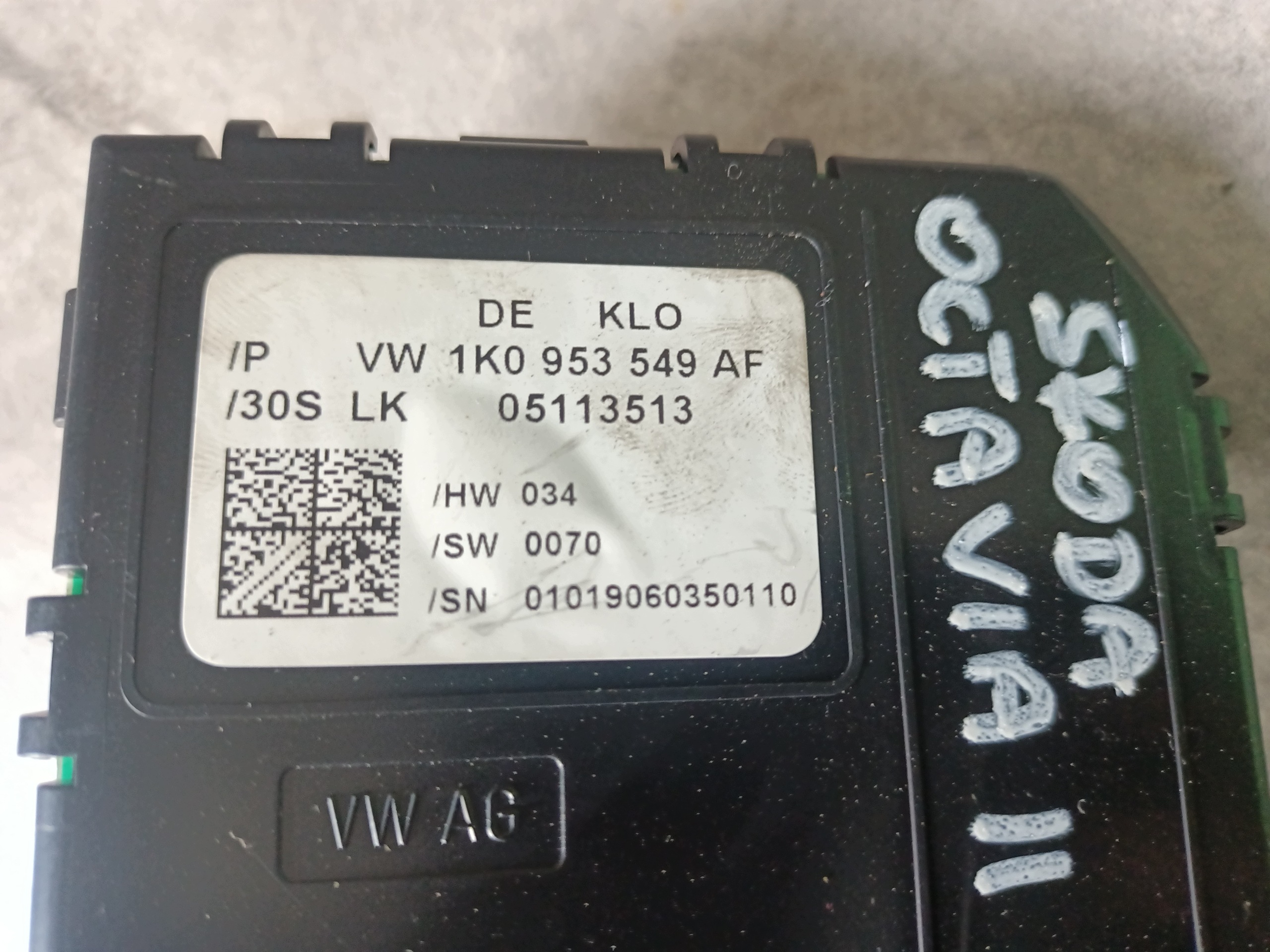 Ohjauskulma-anturi Skoda Octavia II 1K0953549AF