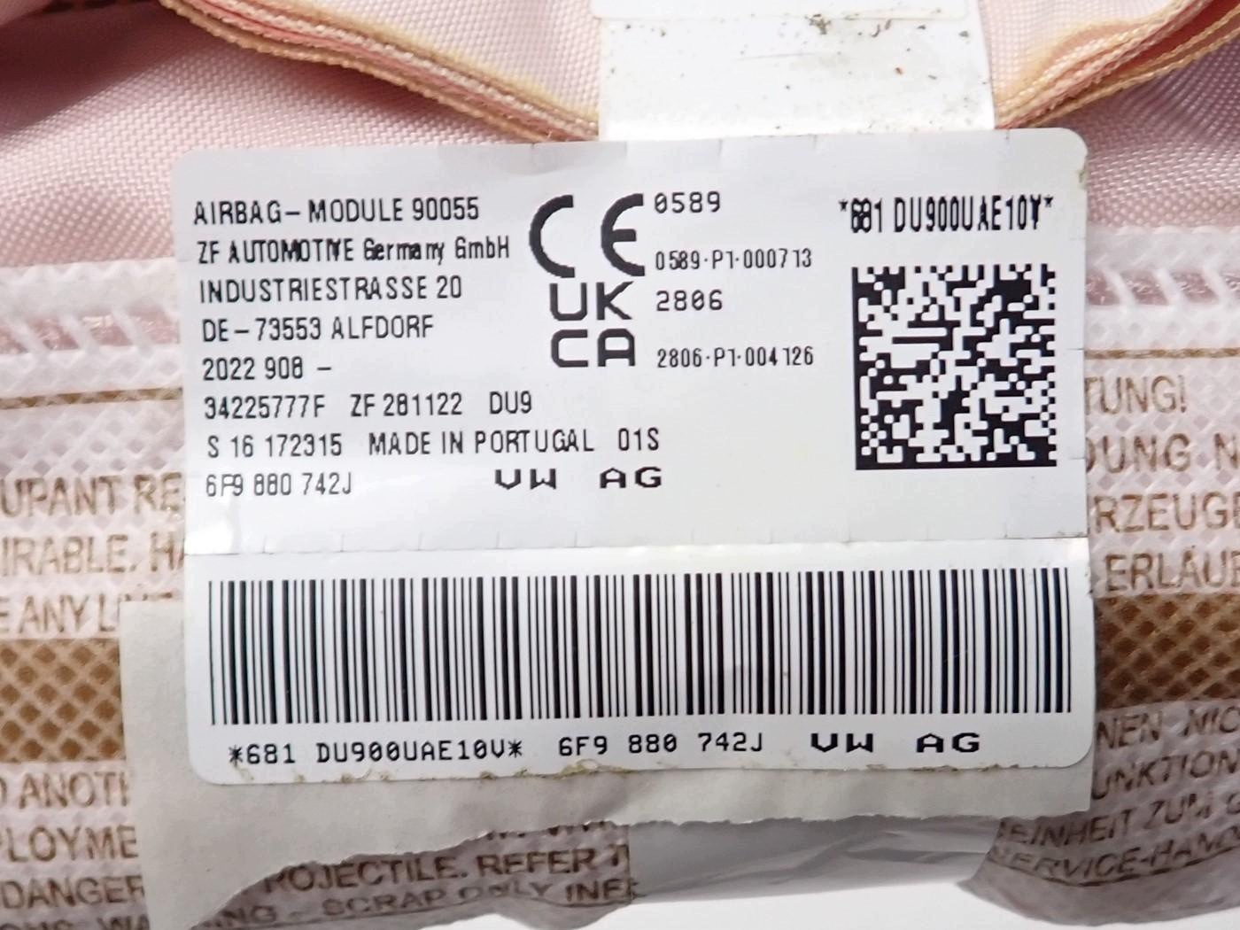 Seitenairbag rechts original SEAT Arona 6F9880742J image 3