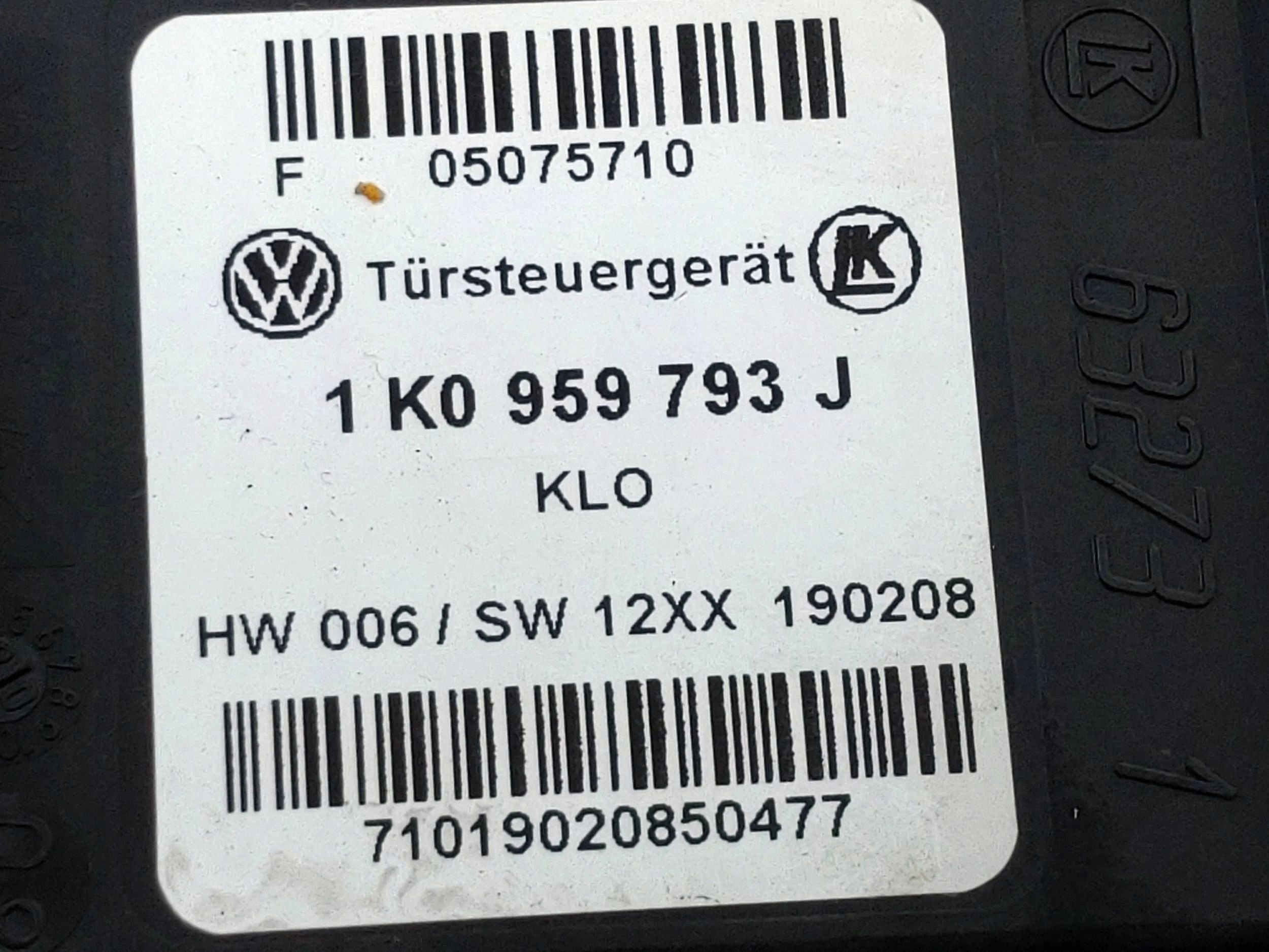 Skoda Octavia Mk2 Window Regulator Motor Front 1K0959793J image 5