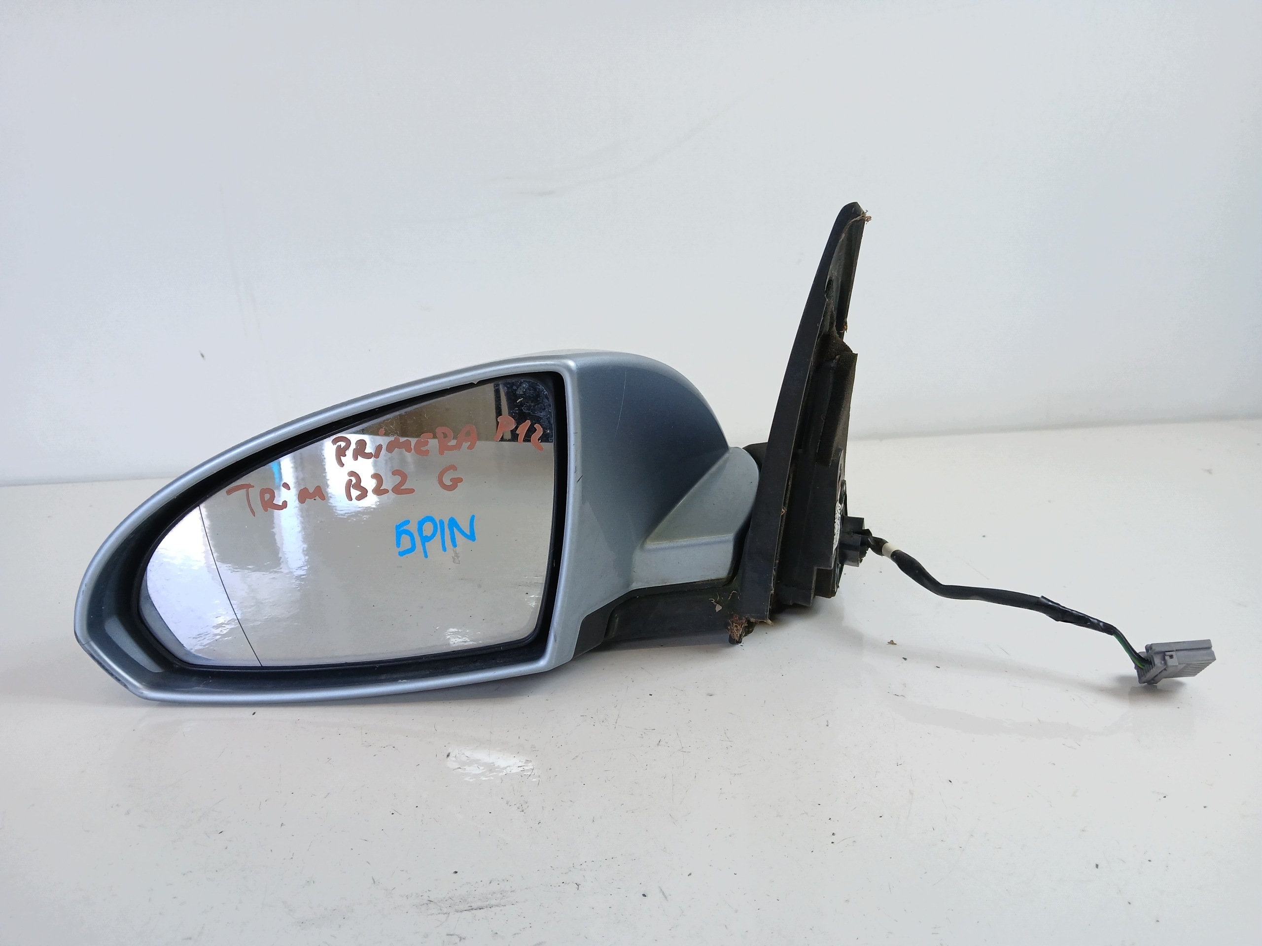 Nissan Primera P12 Left Mirror 5 Pin B22G Used OEM