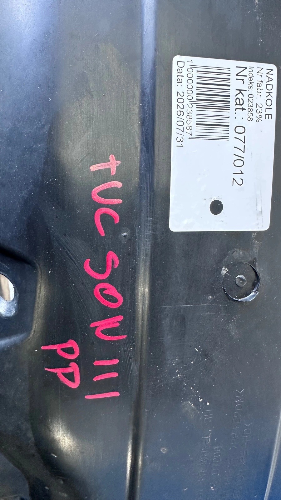 Used Right Front Fender Hyundai Tucson TL 86814-D7000 15-20