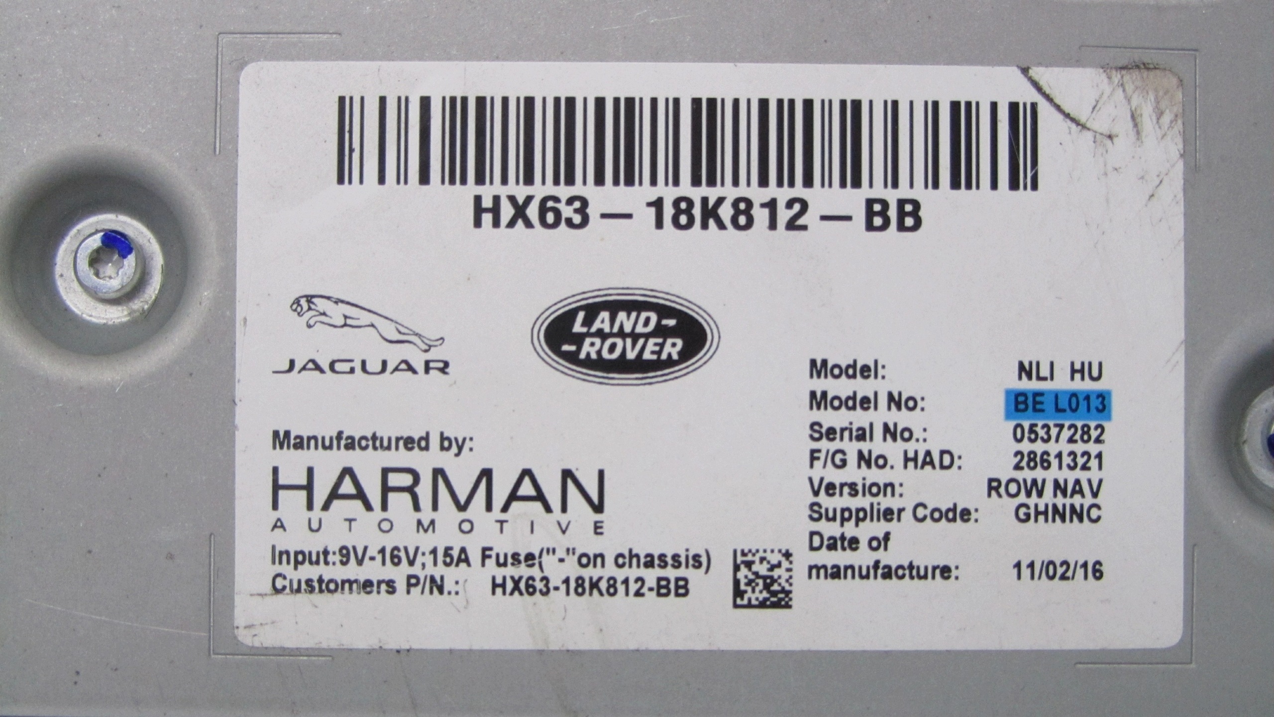 Radio Navigointi Jaguar XE (X760) HX63-18K812-BB