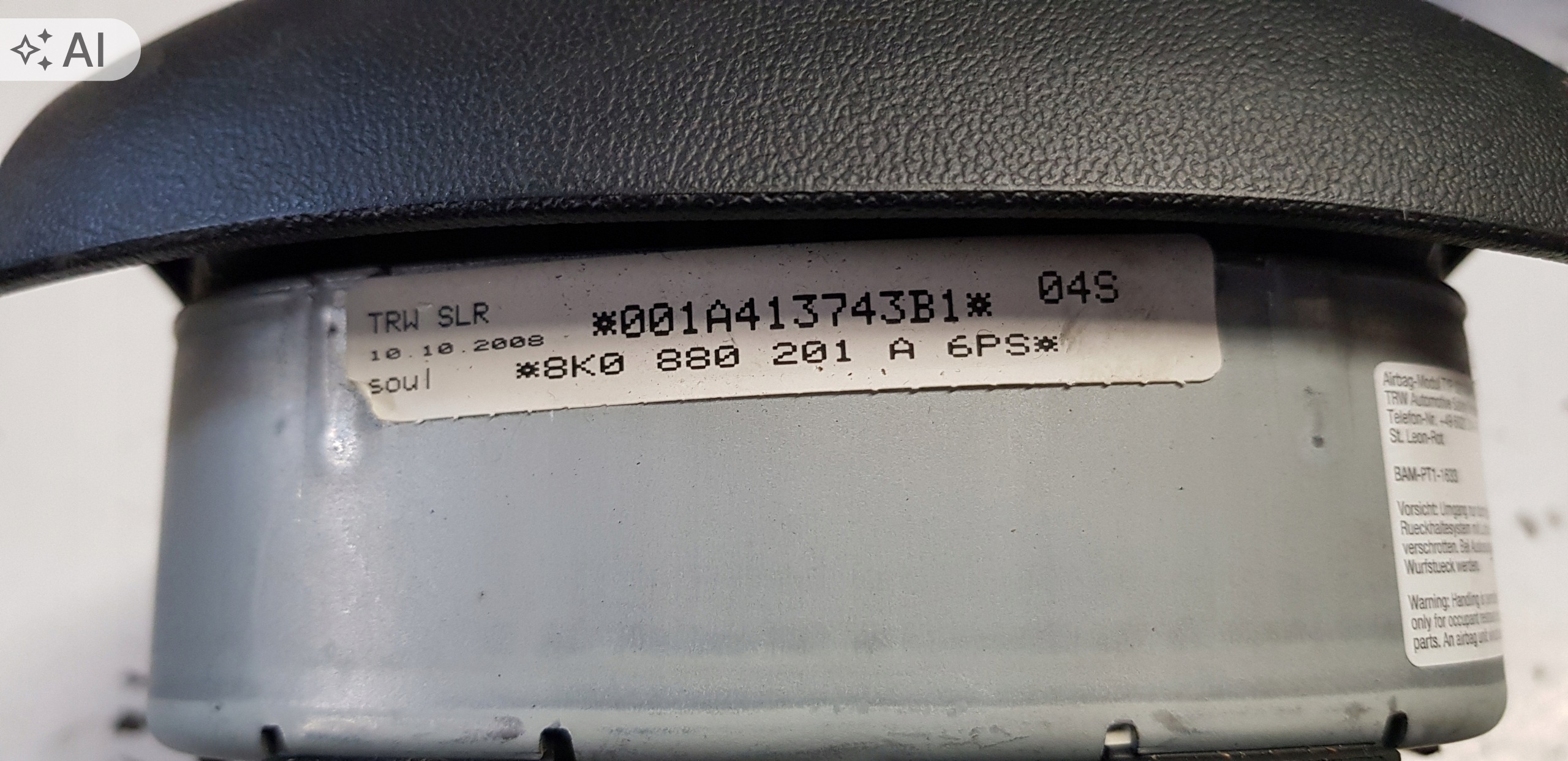 Driver Airbag Gray Audi OE 8K0880201A image 6