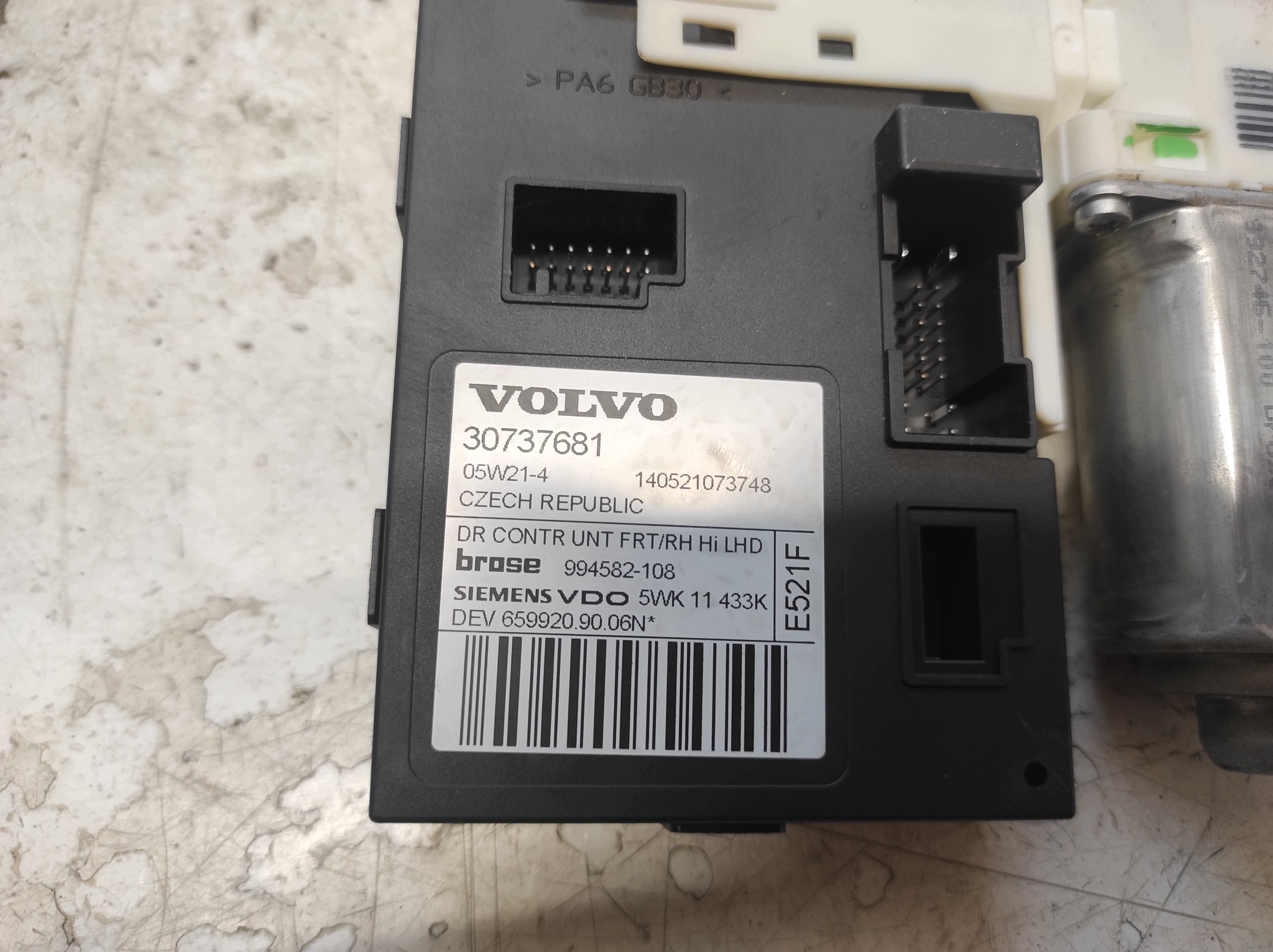 Volvo V50 04- Fensterhebermotor rechts vorne 30737681 image 3