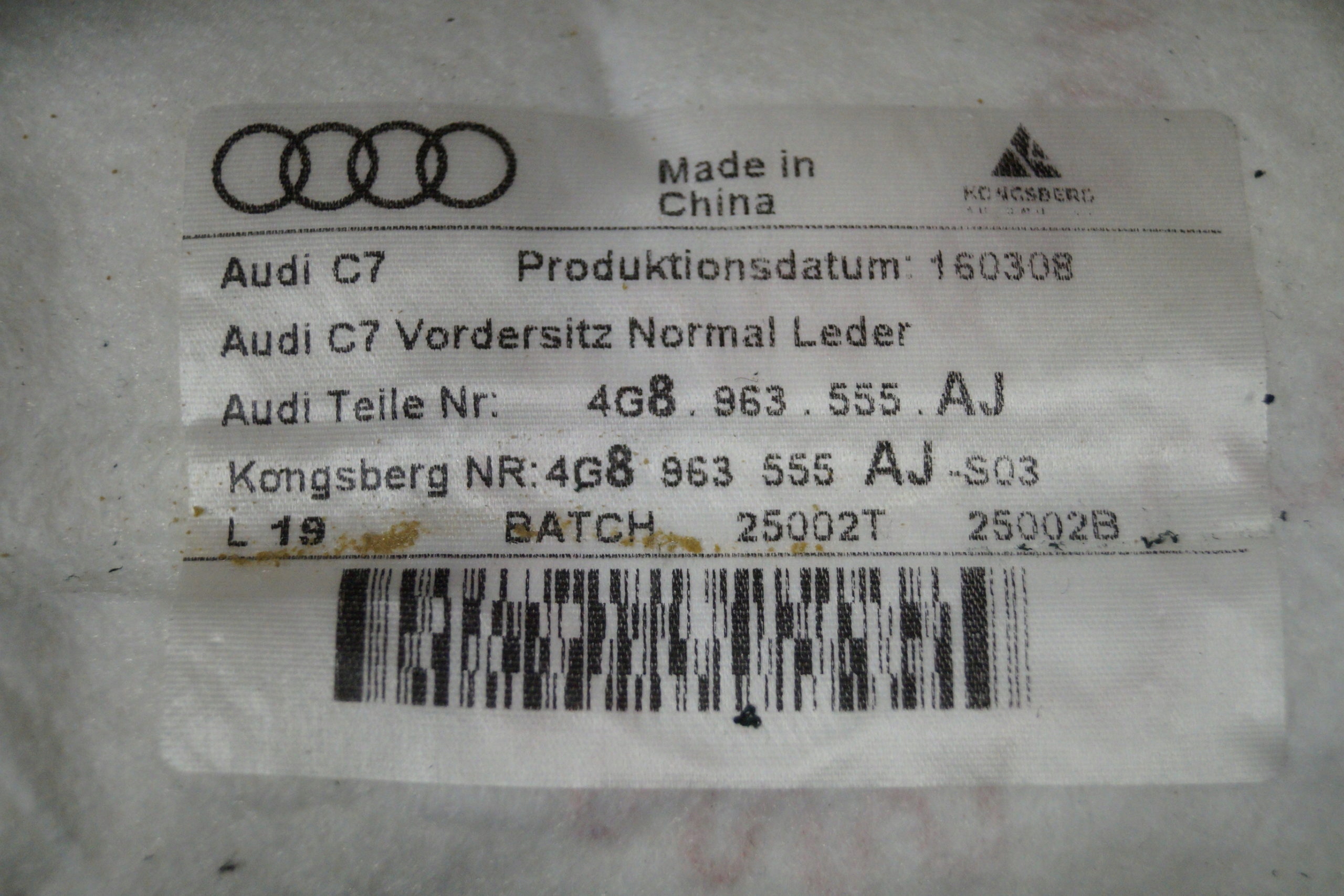 Siège passager Audi A7 4G chauffant cuir image 4