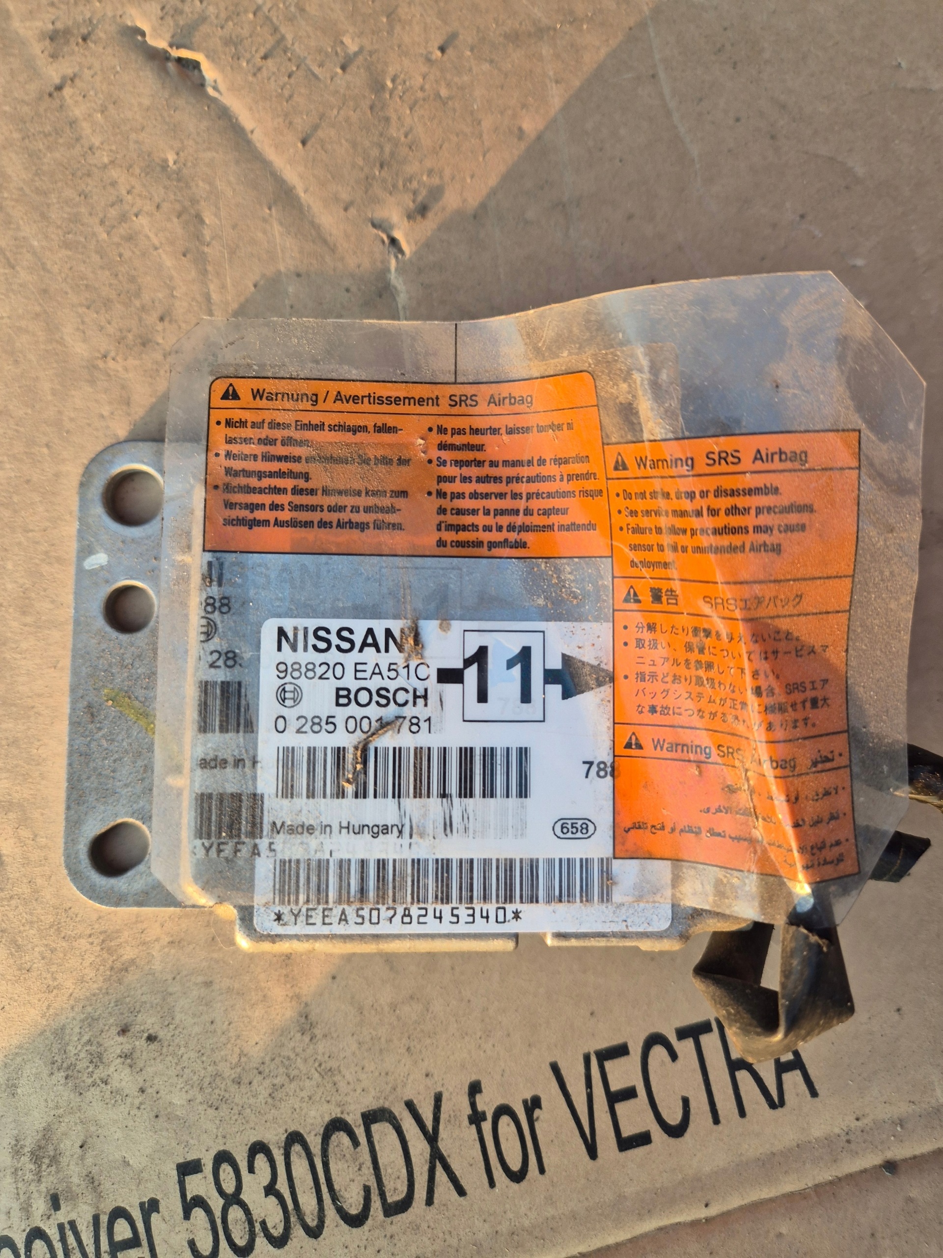 Sensor Módulo Airbag Nissan Pathfinder R51 OE image 2