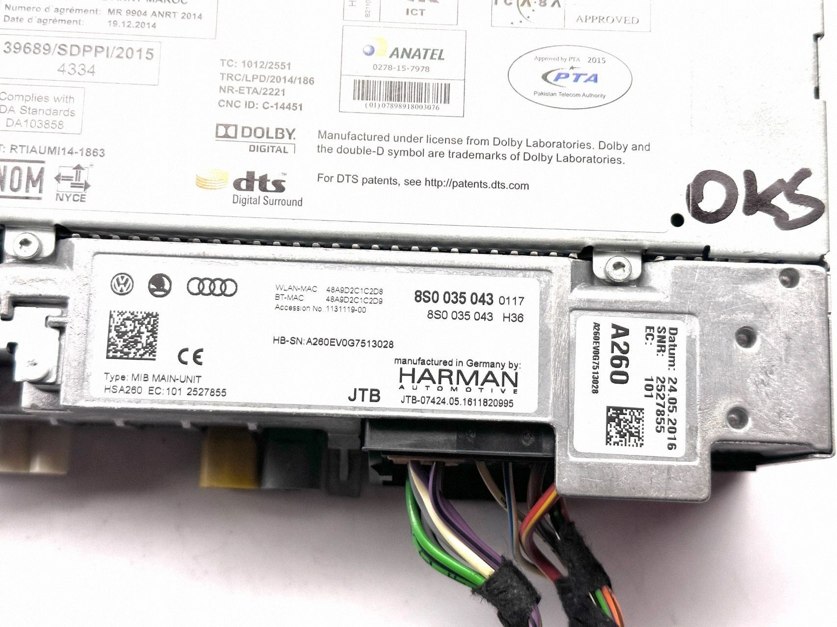 Central Multimedia Audi TT TTS RS Mk3 8S 8S0035043 image 6