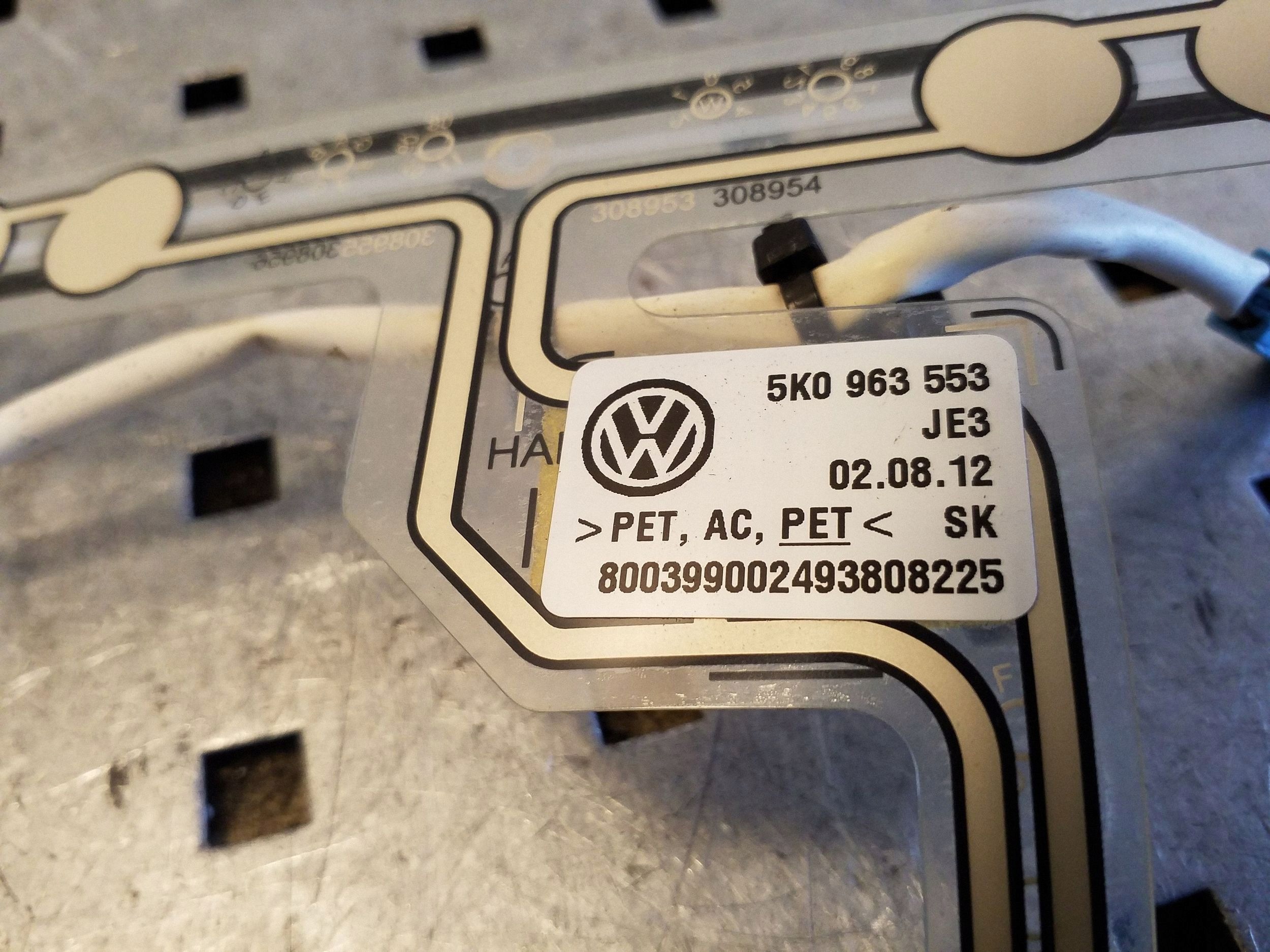 Sensor de Ocupação do Banco VW Golf VI 2009 5K0963553