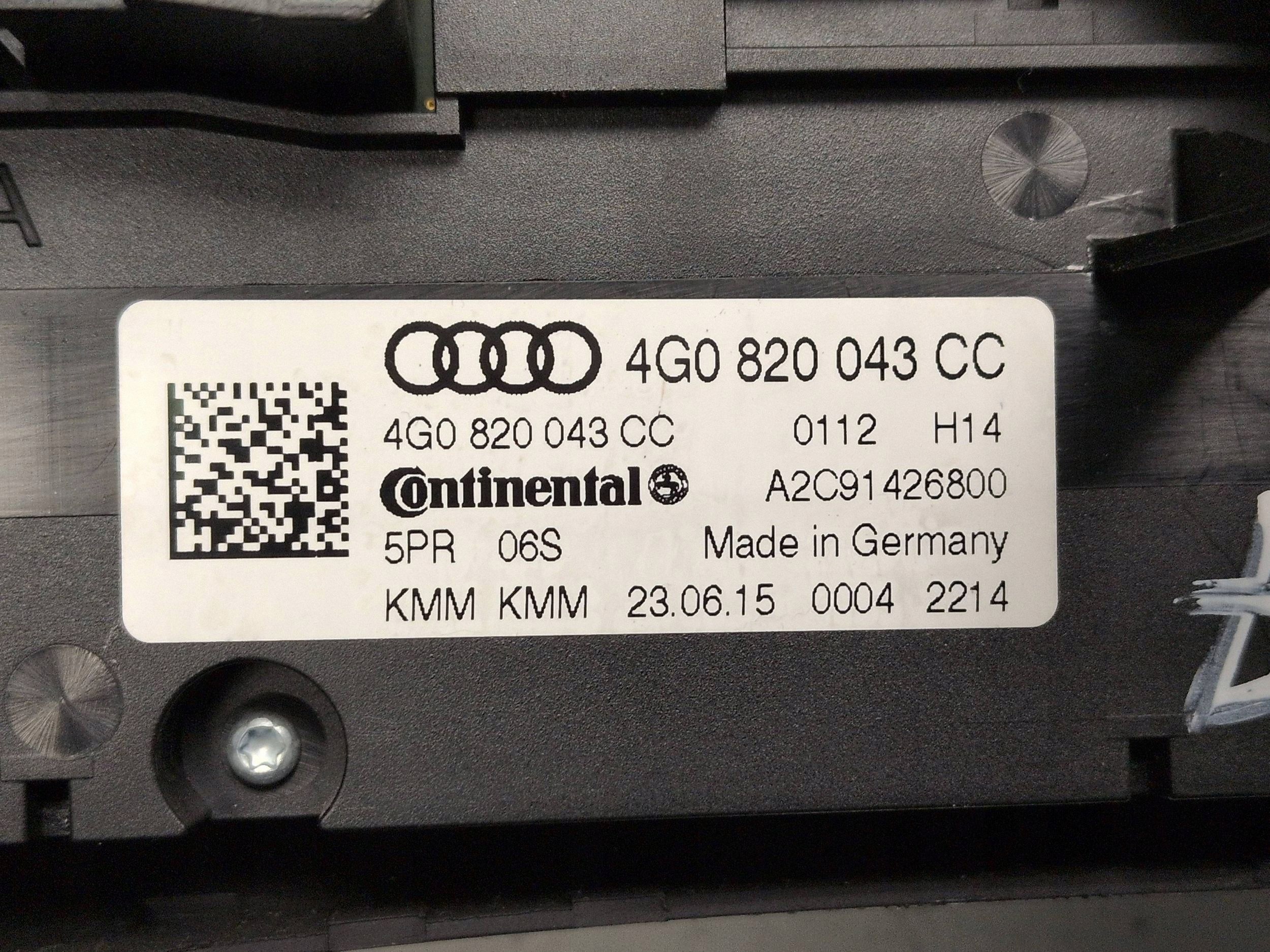 Panneau de climatisation Audi 4G0820043CC image 9