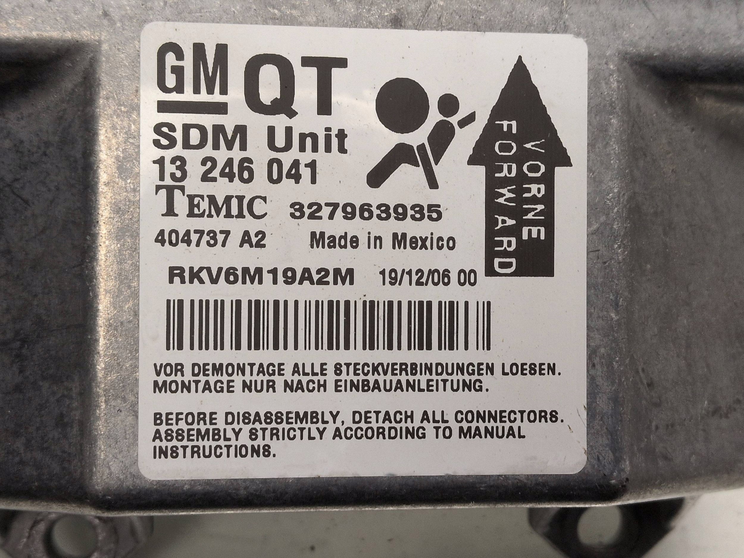 Opel Astra H 2006 Module Airbag 13246041 image 6