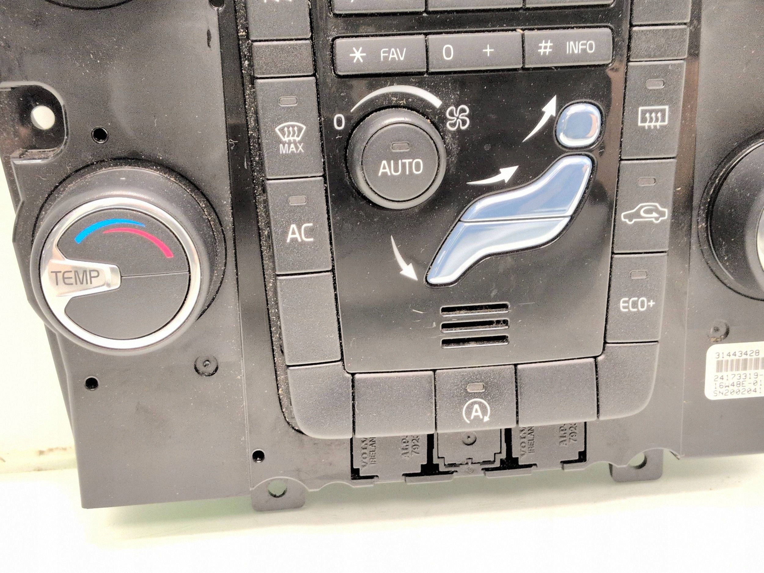 Panneau de climatisation Volvo XC60 2017 31443428 image 4