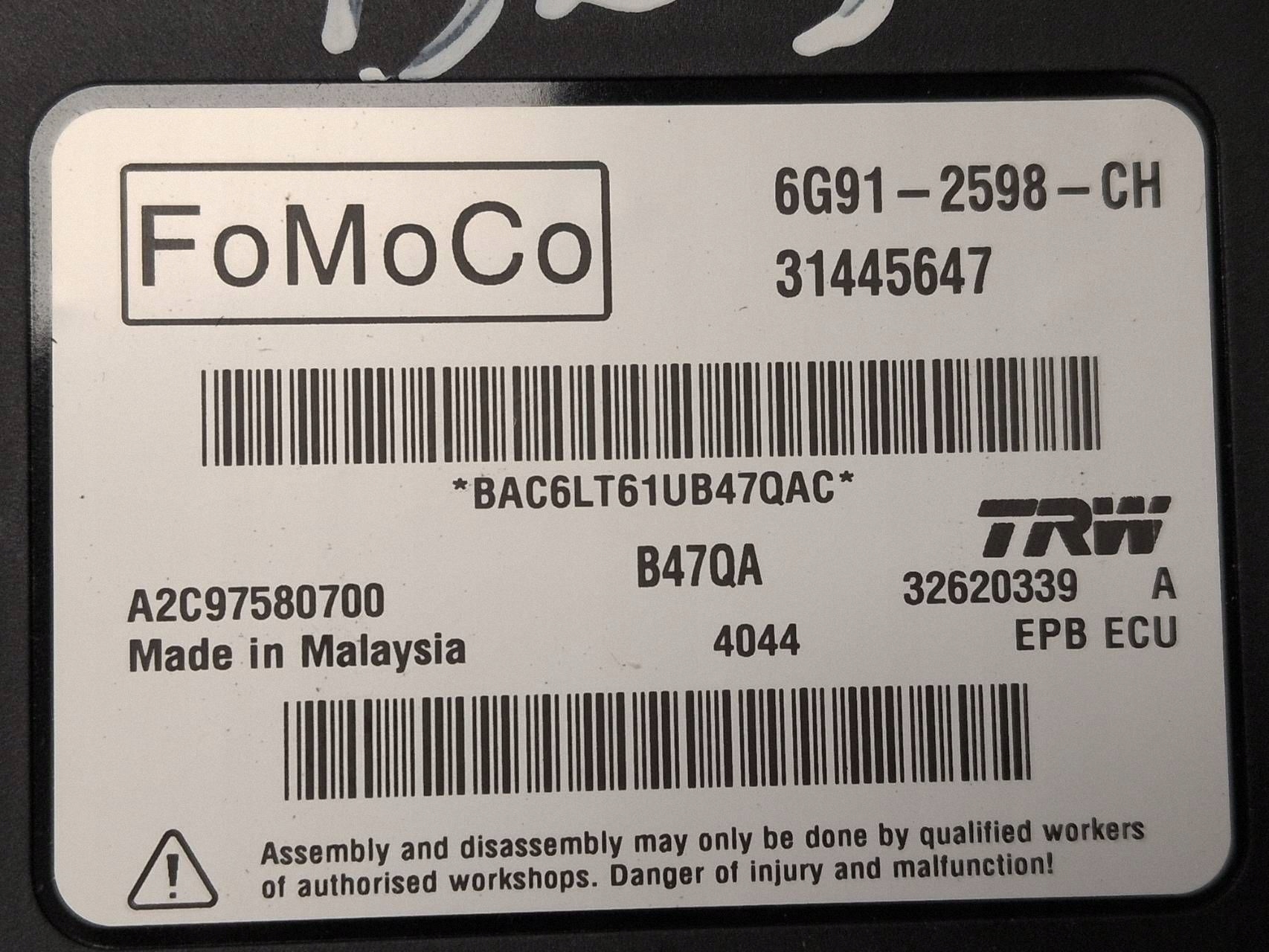 Volvo XC60 2015 Module parkeerrem 31445647 image 5