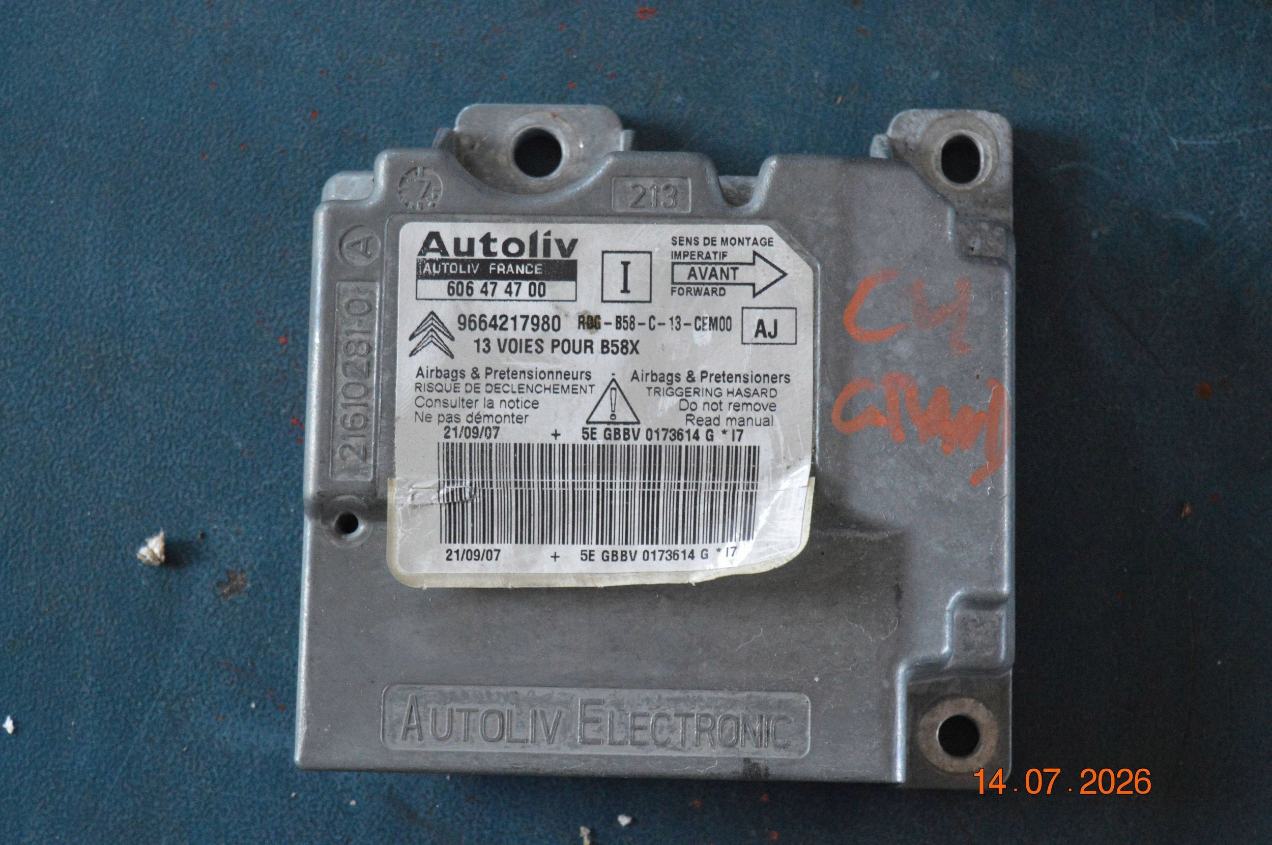 Airbagmodul Citroen C4 Grand Picasso 606474700 image 2