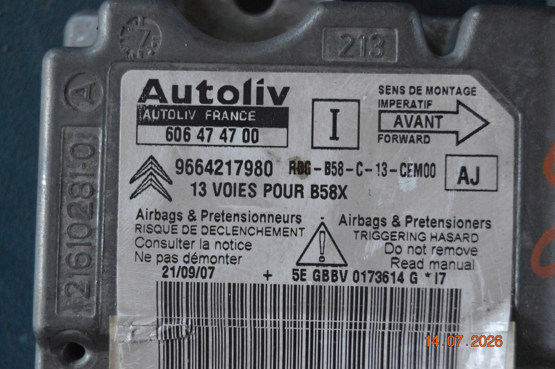Airbagmodul Citroen C4 Grand Picasso 606474700 image 4