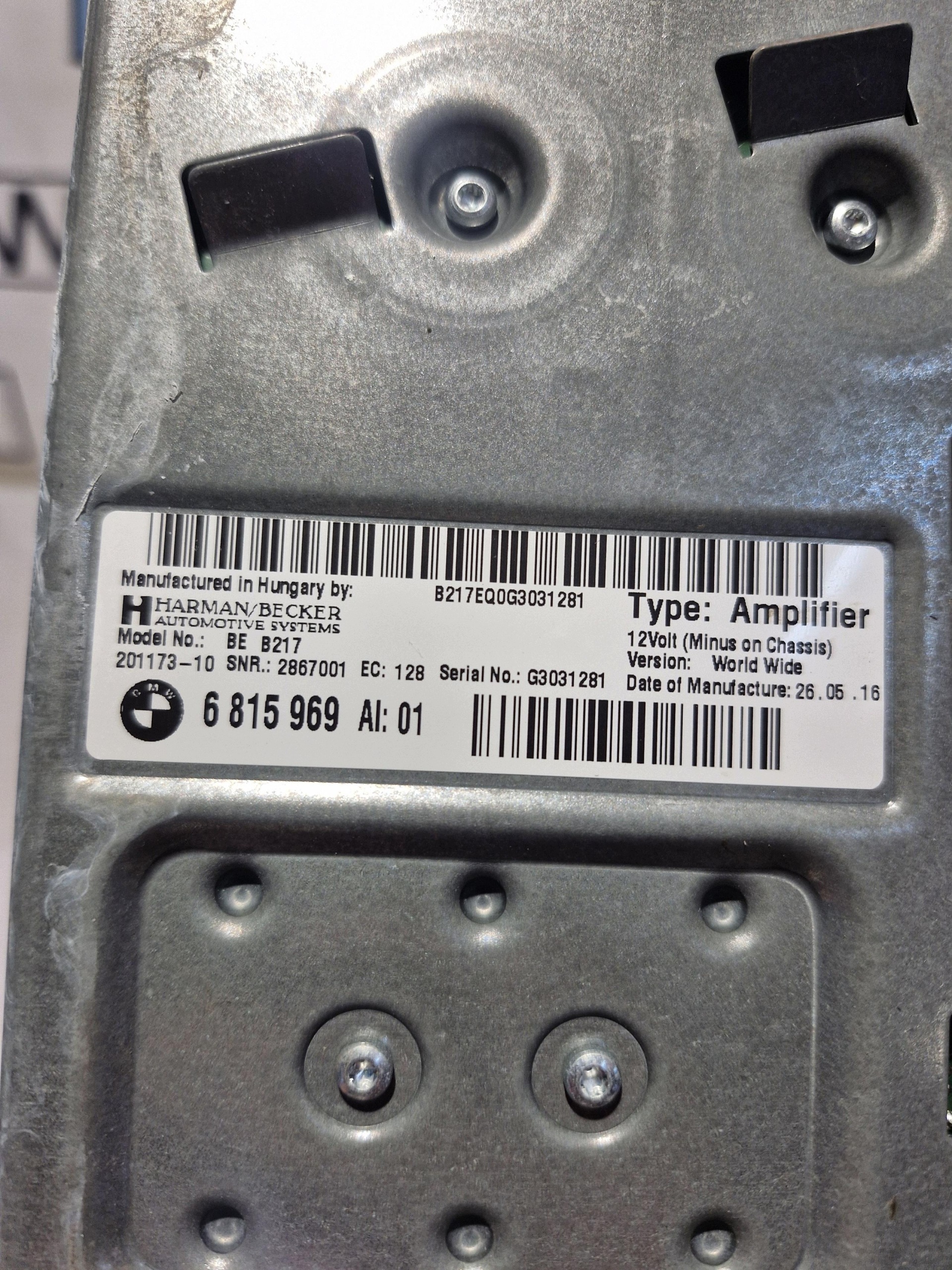 6815969 BMW F01 F02 F06 F10 F11 Ampli Top HiFi image 3