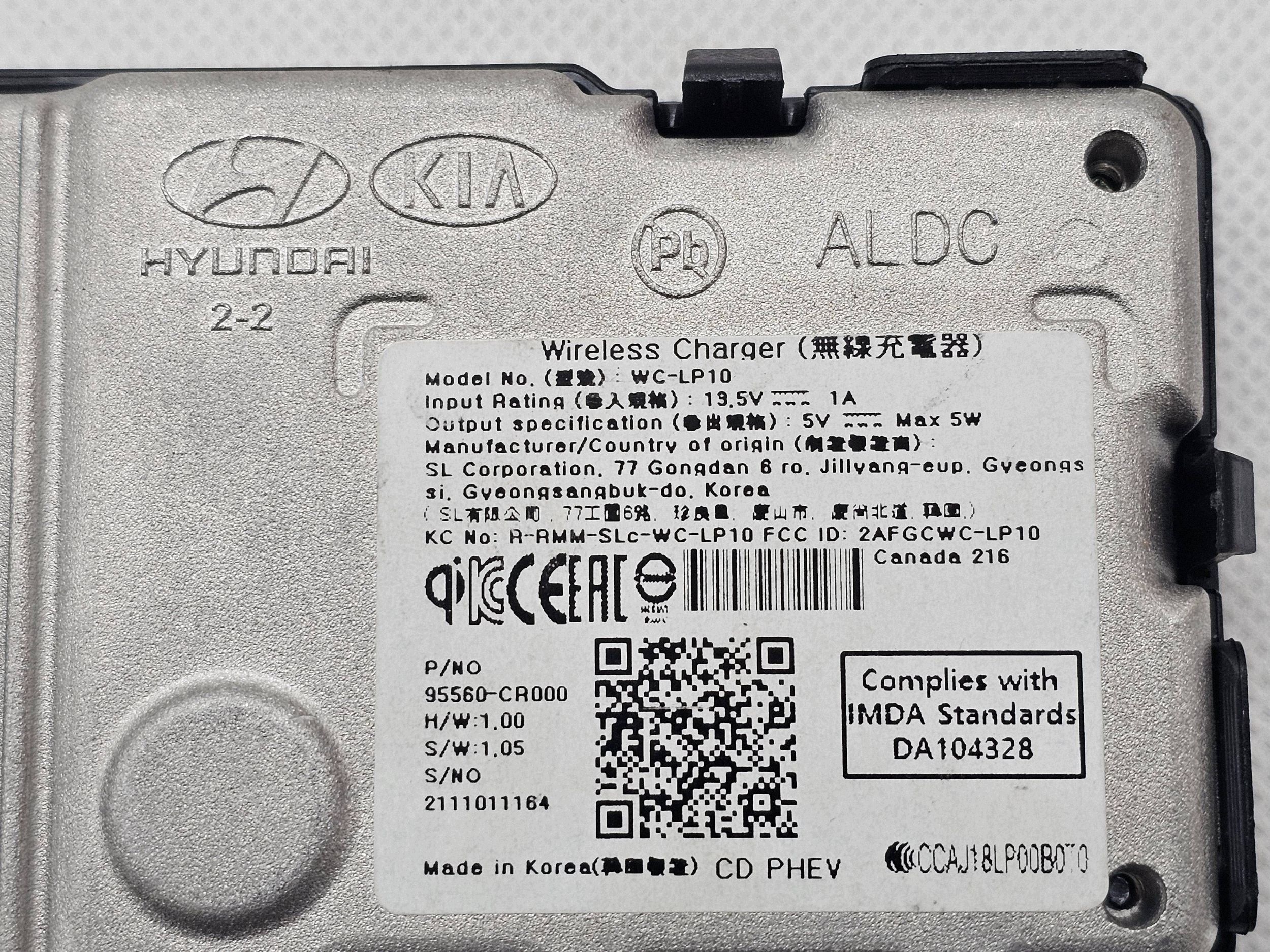 Chargeur inductif Kia Ceed 3 III 2018+ 95560CR000 image 7