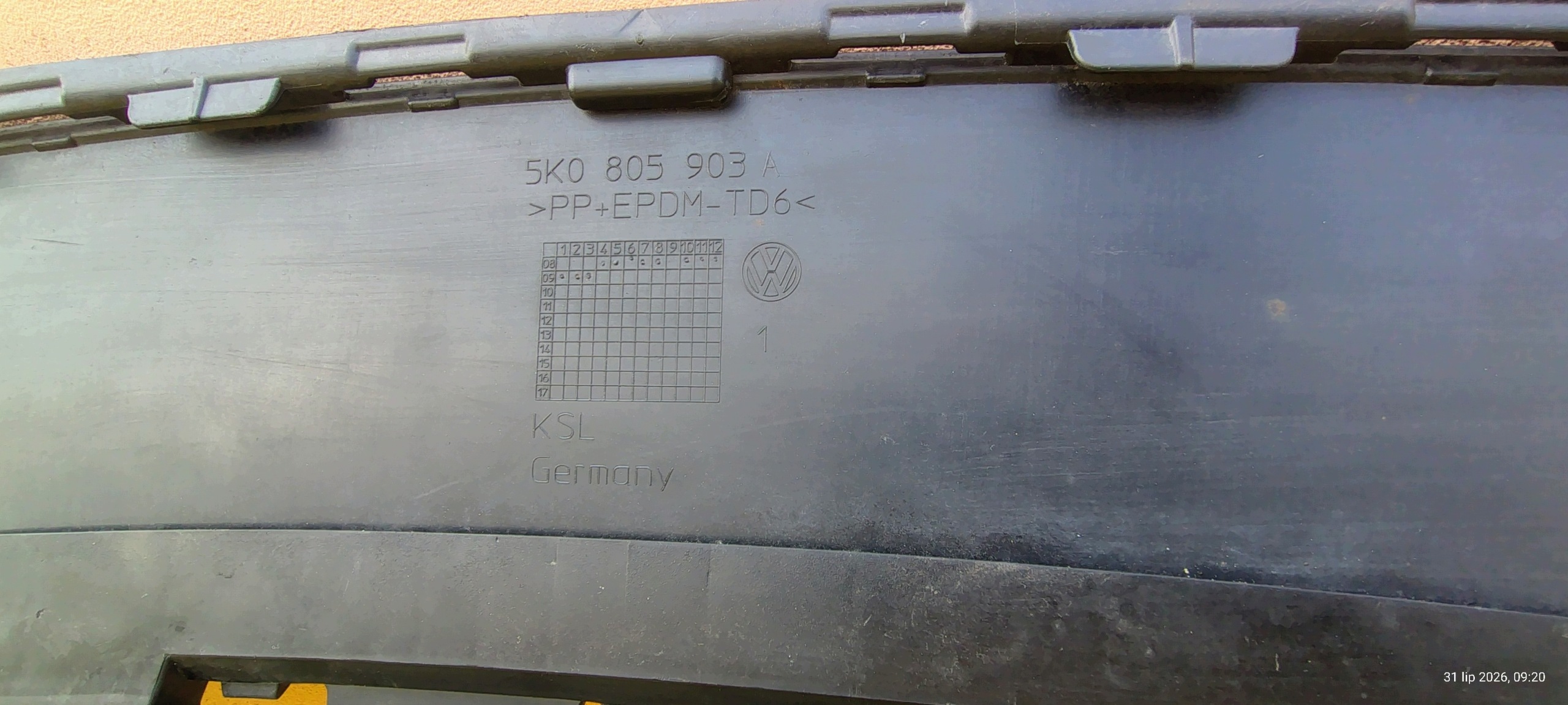 Spoiler de pare-chocs VW OE 5K0805903A image 3