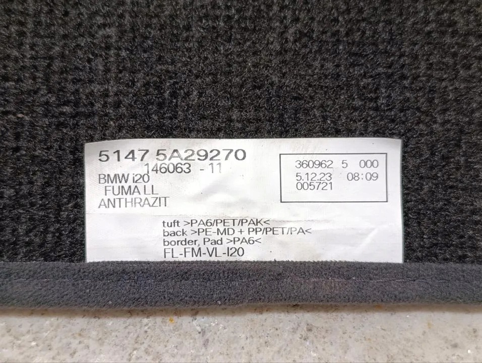 Jeu de tapis velours BMW iX (OEM 51475A29270) image 5