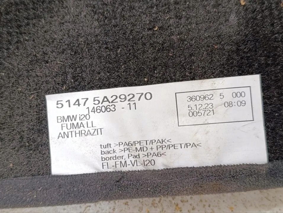 Jeu de tapis velours BMW iX (OEM 51475A29270) image 6