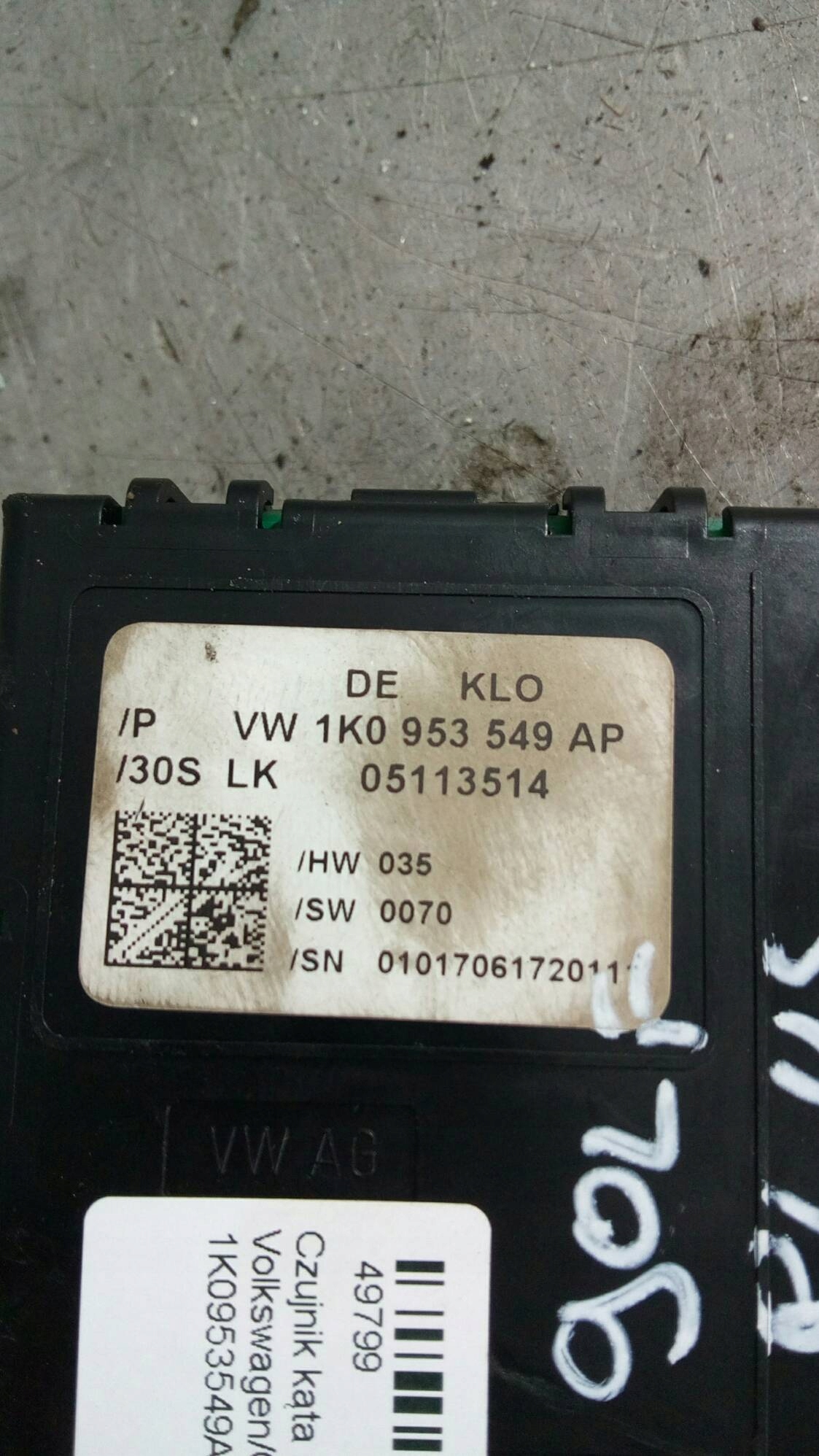 Capteur d'angle de braquage VW Golf V PLUS 1K0953549AP image 3