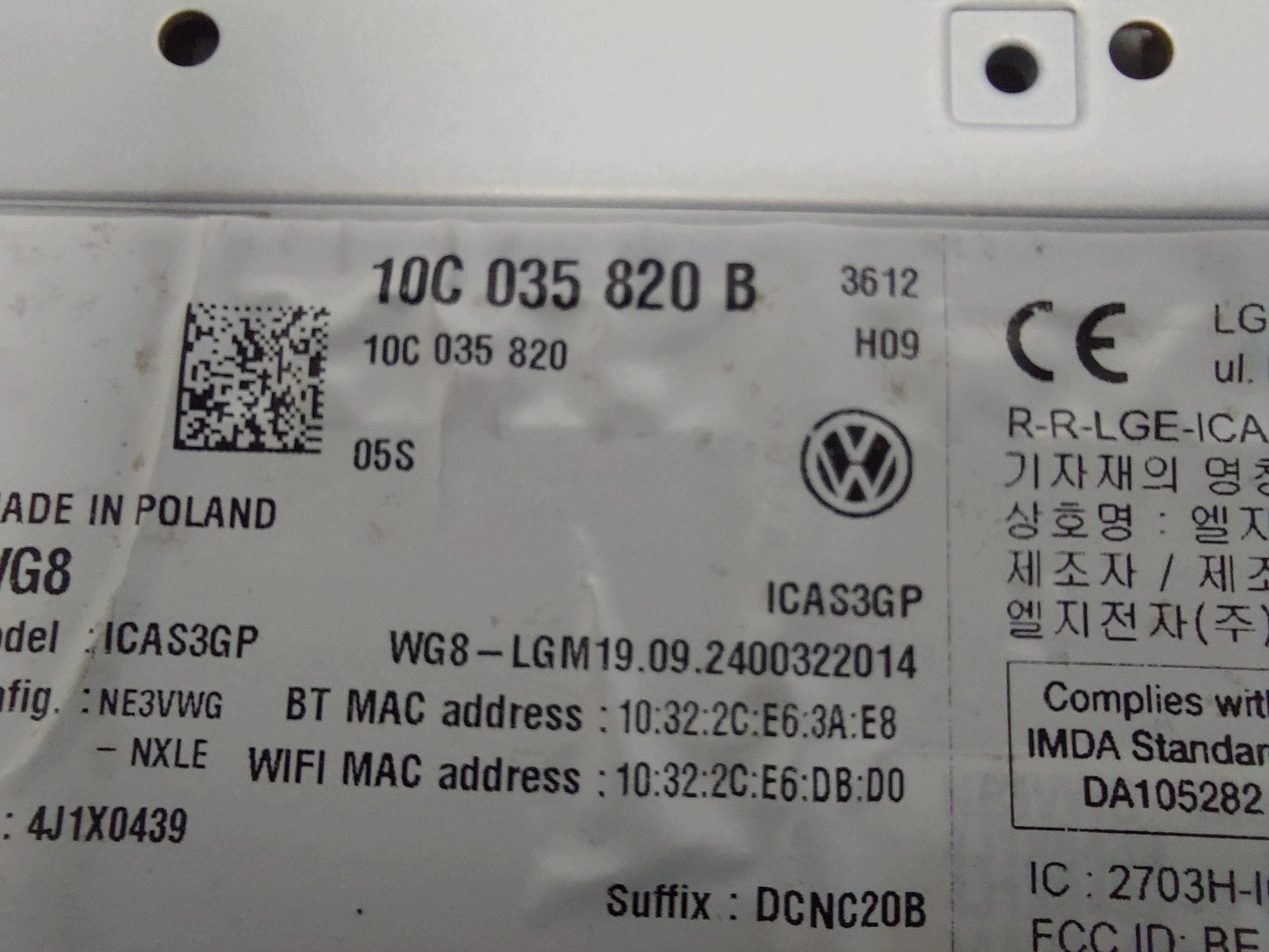 Module radio navigation VW ID4 2024 10C035820B image 4
