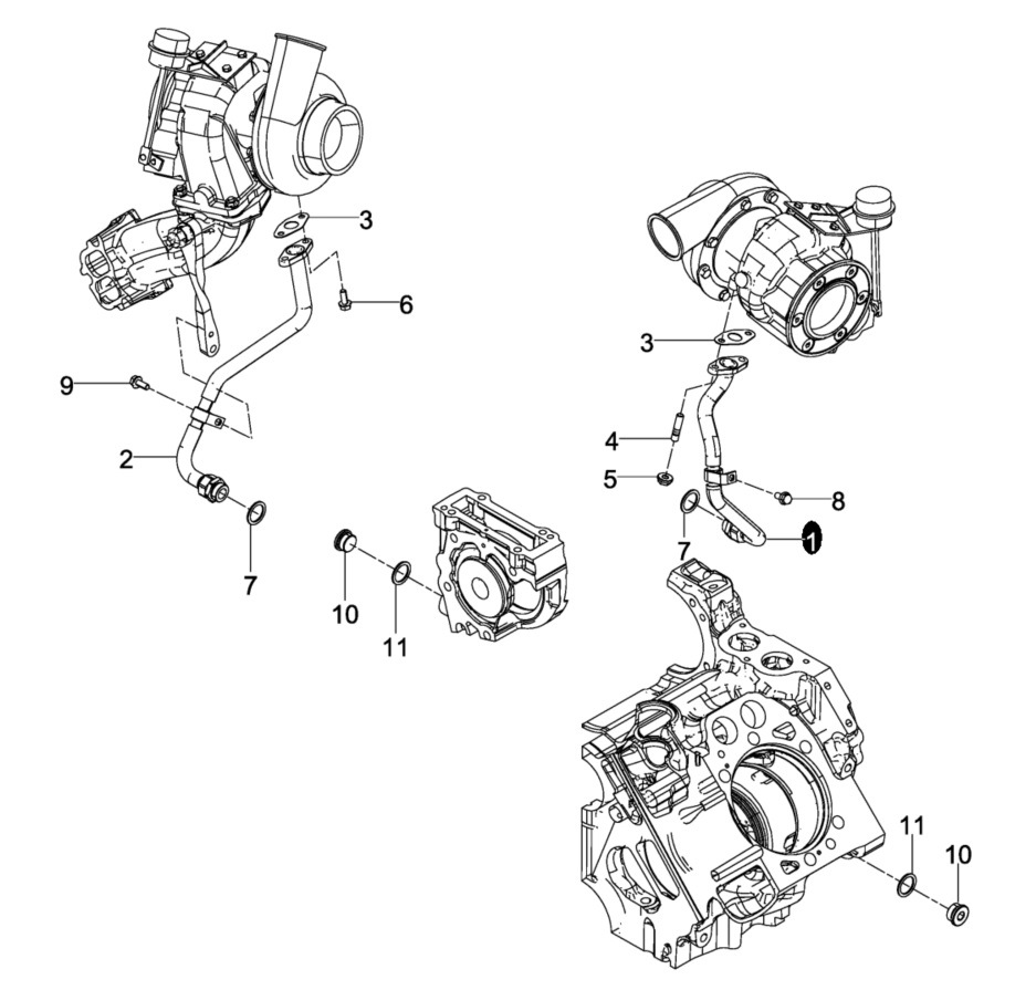 Ölablaufrohr Turbo MAN TGX 680KM V8 D2868 OEM 51057035567 image 3