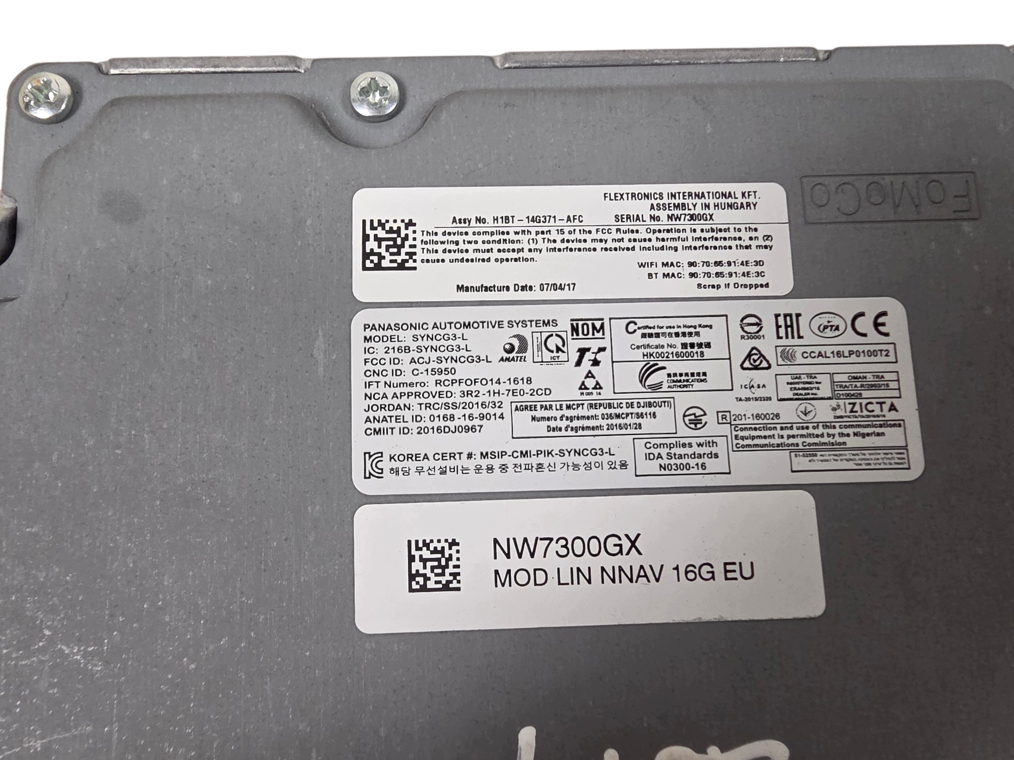 Module Navigation Ford Fiesta MK8 H1BT-14G371-AFC image 3