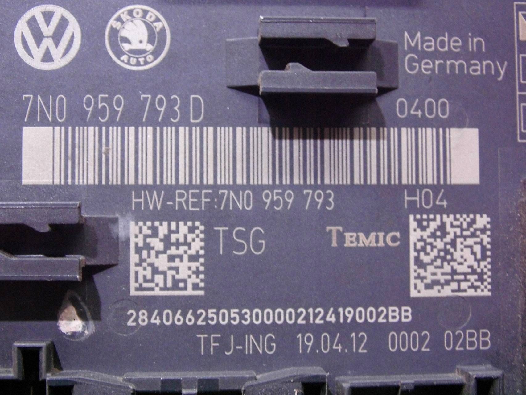 Skoda Yeti VW Sharan Deurmodule 7N0959793D image 3