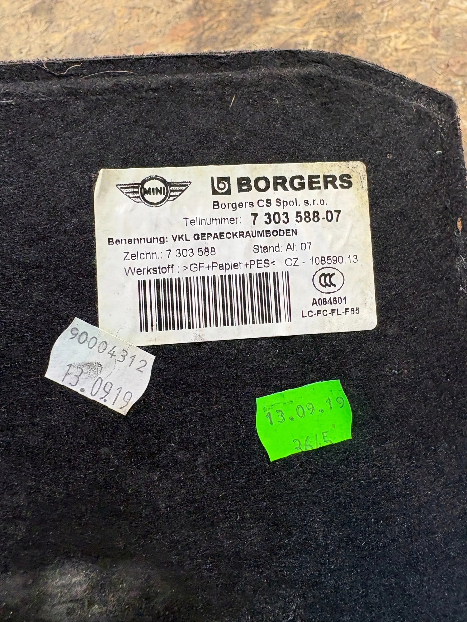 Trunk Liner MINI COOPER F56 730358807 image 3