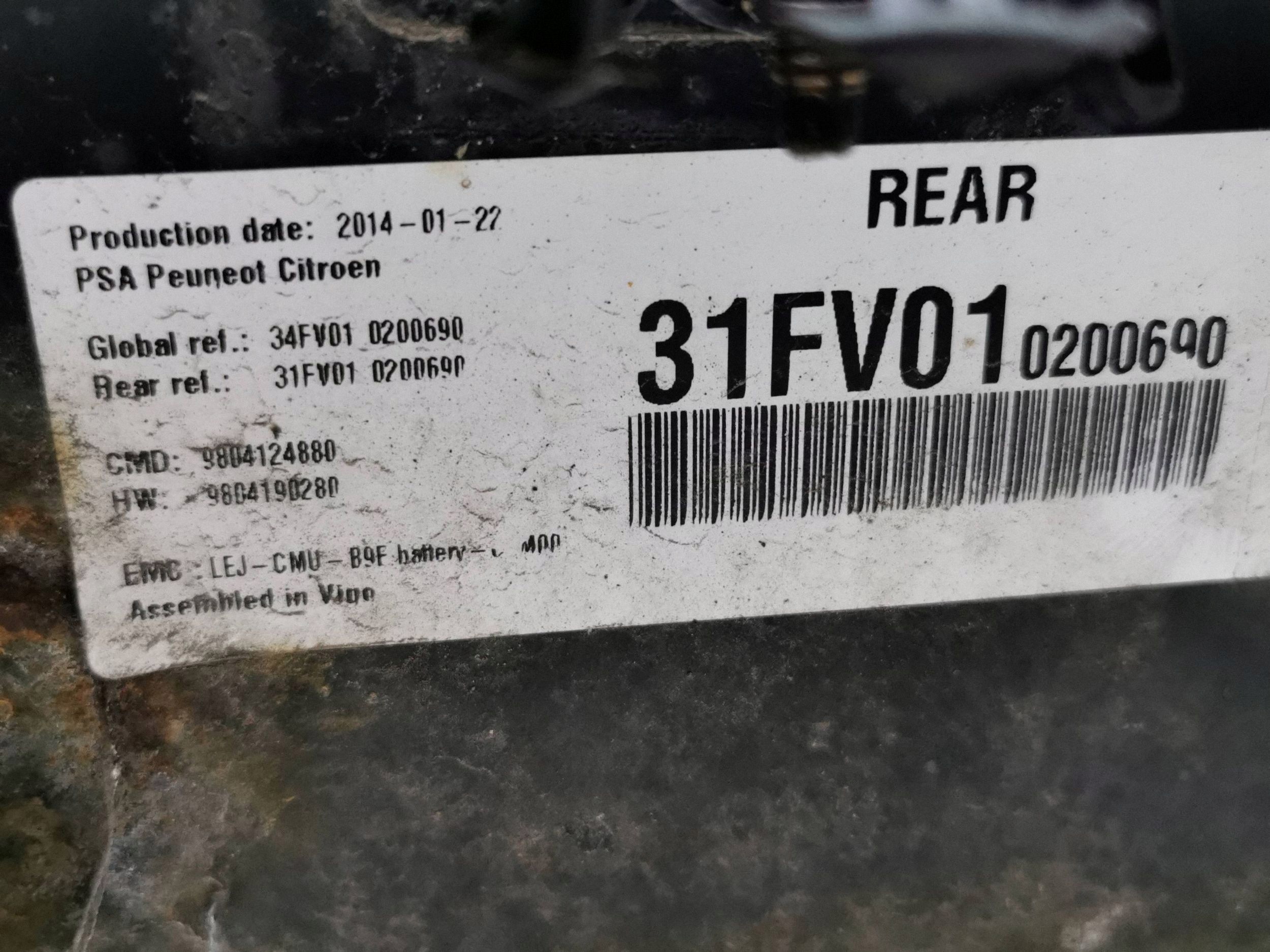 2014 Peugeot Partner Traction Battery HEV/EV 9804124880