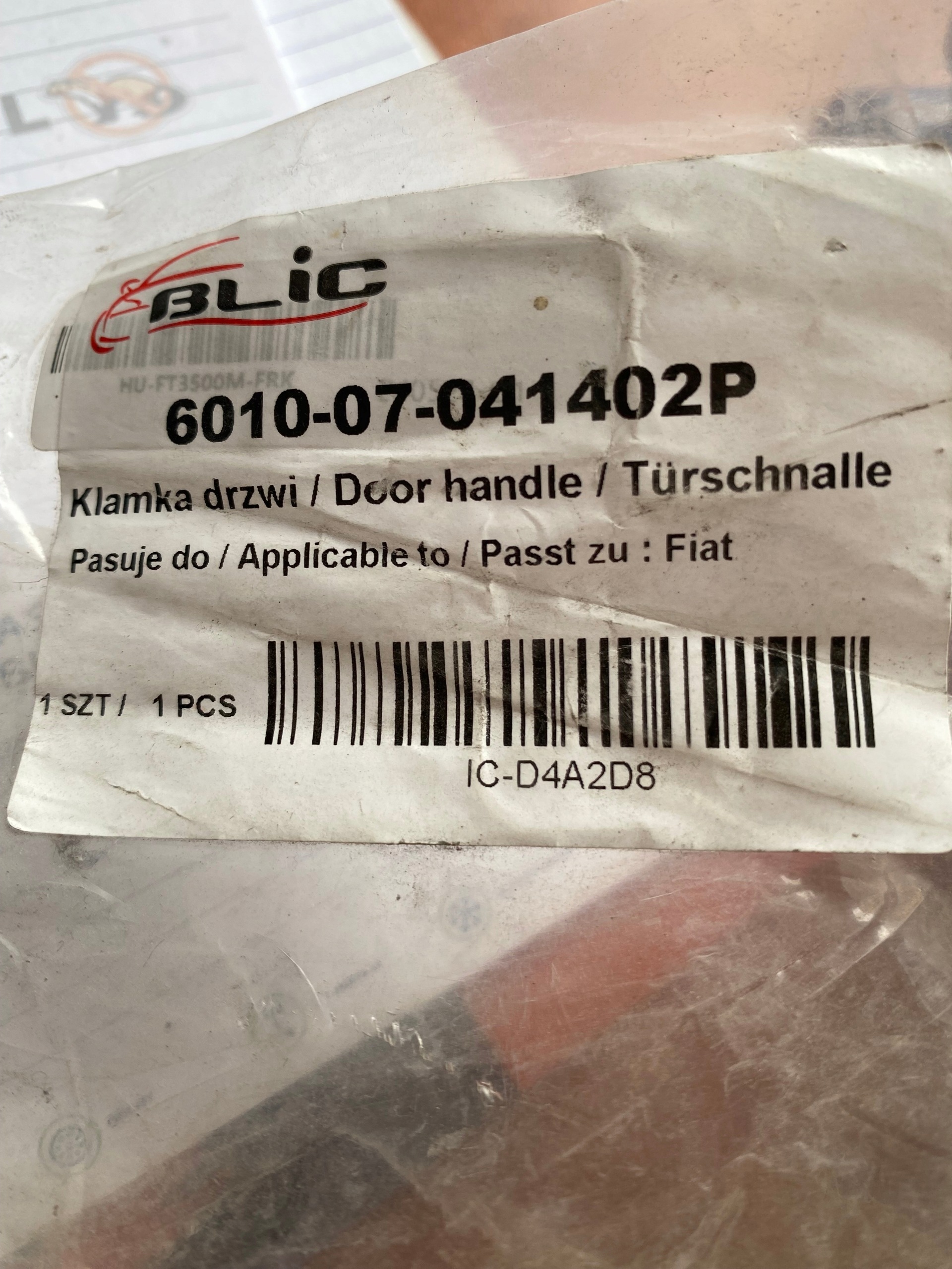 FIAT 500 C sisäovenkahva oikea kromi image 4