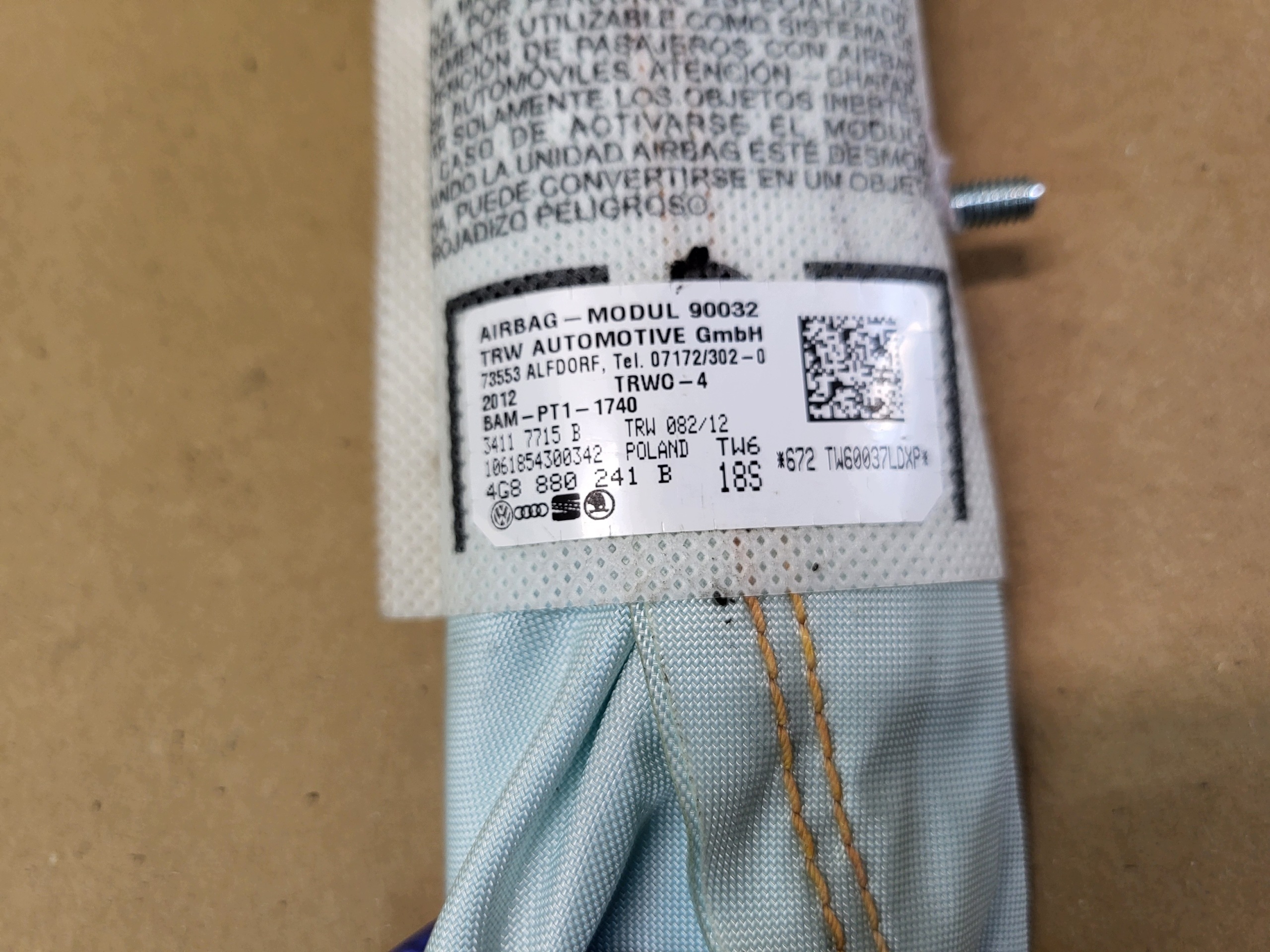 Coussin Airbag Siège Avant Gauche Audi A7 4G8 A6 C7 4G