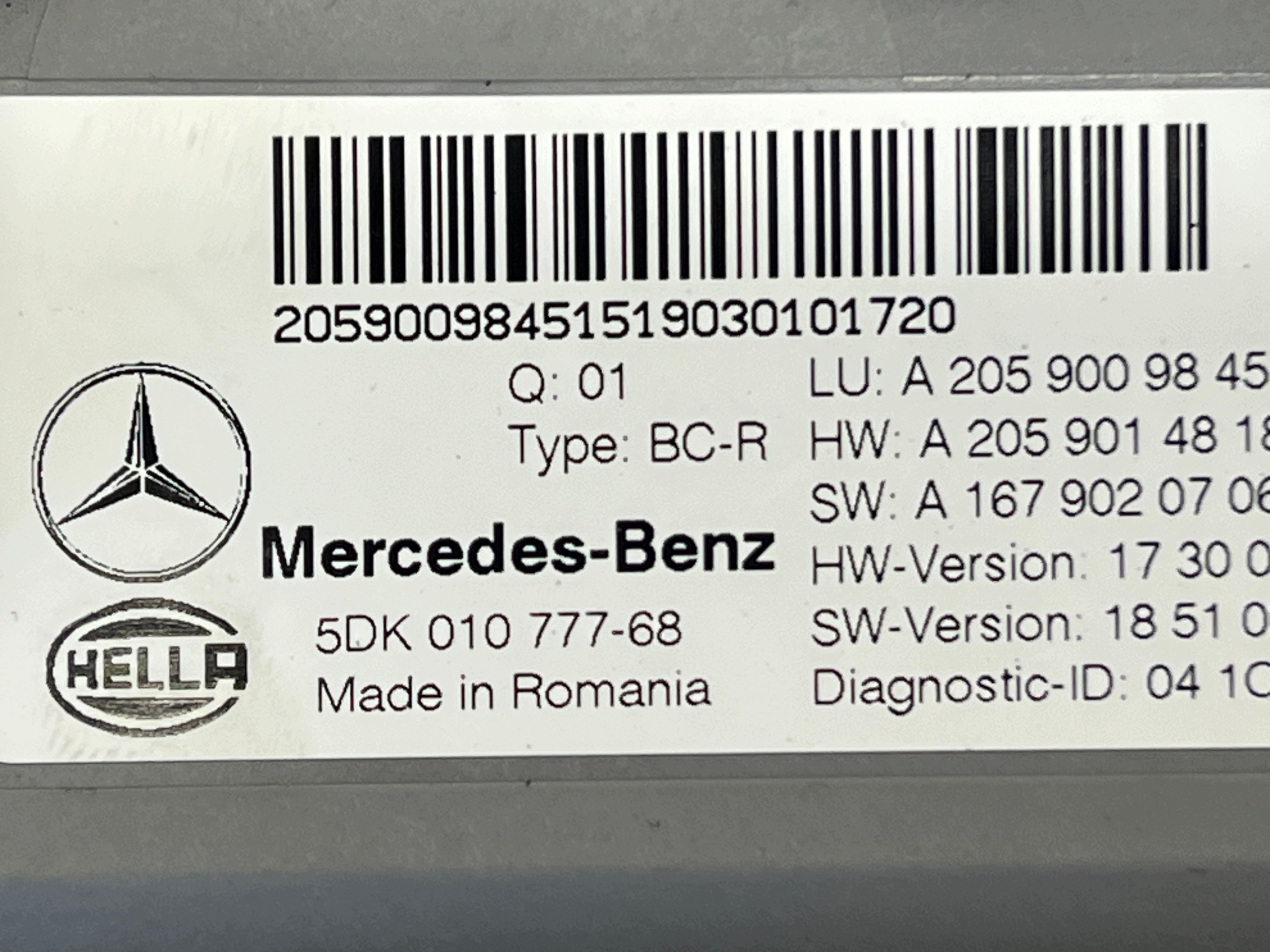 MERCEDES W205 LIFT Komfortmoduuli A2059009845
