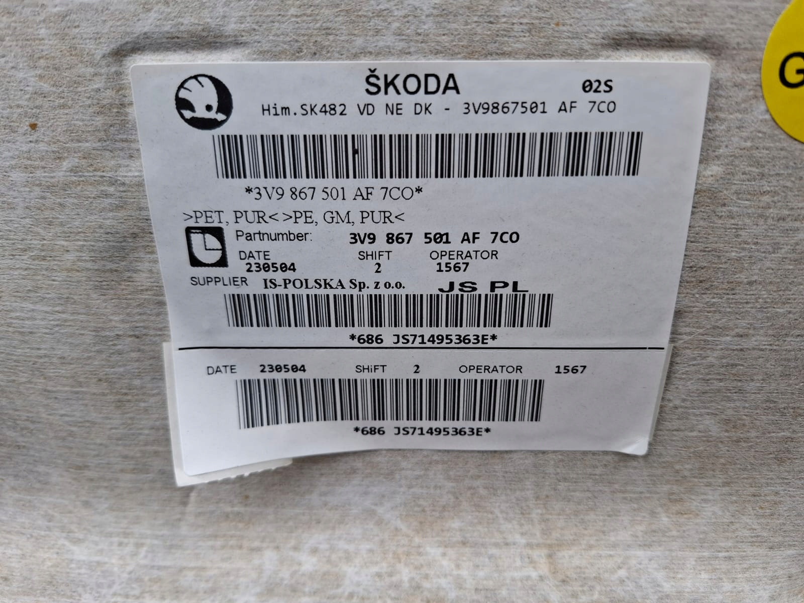 Pavillon Skoda Superb 3 Kombi OEM 3V9867501AF Q5X image 6