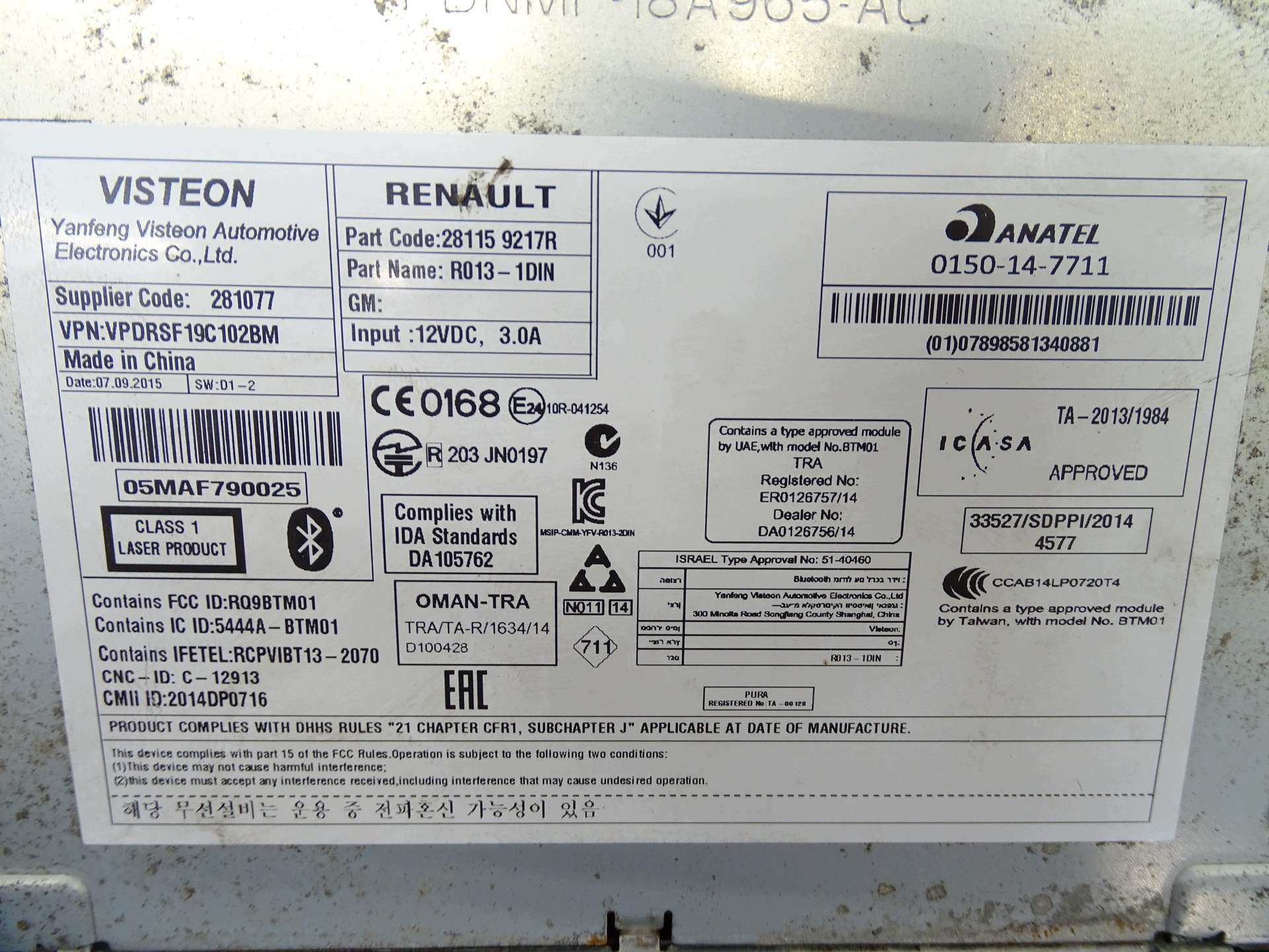 Radio CD MASTER III 281159217R Renault OE image 7