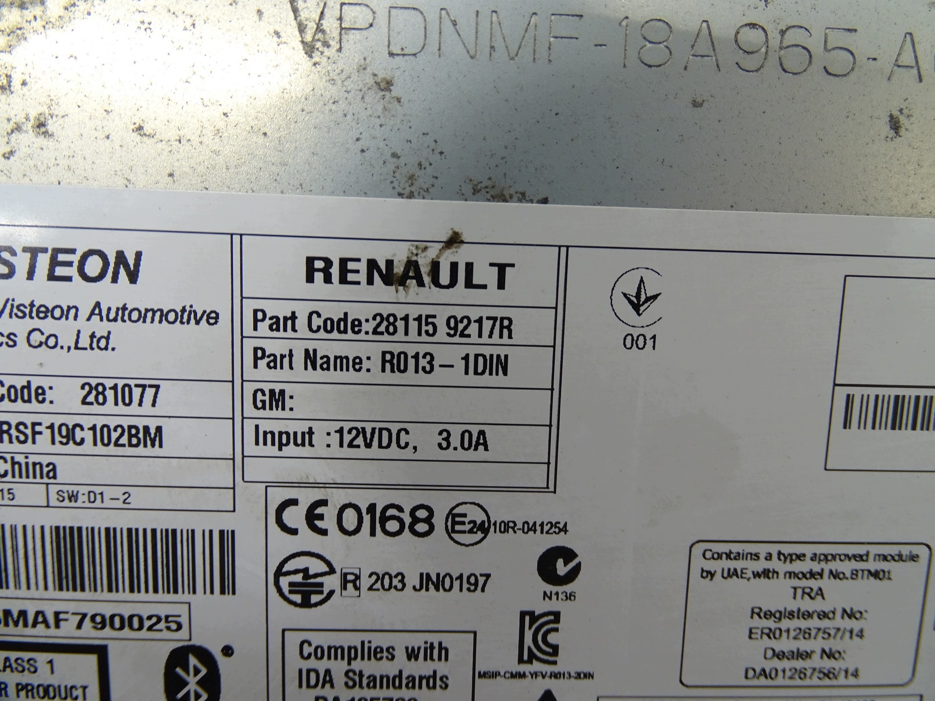 Radio CD MASTER III 281159217R Renault OE image 8