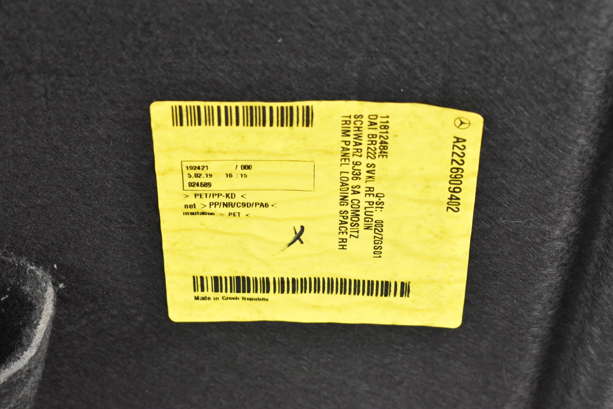 Panneau latéral coffre Mercedes W222 A2226909402 image 3