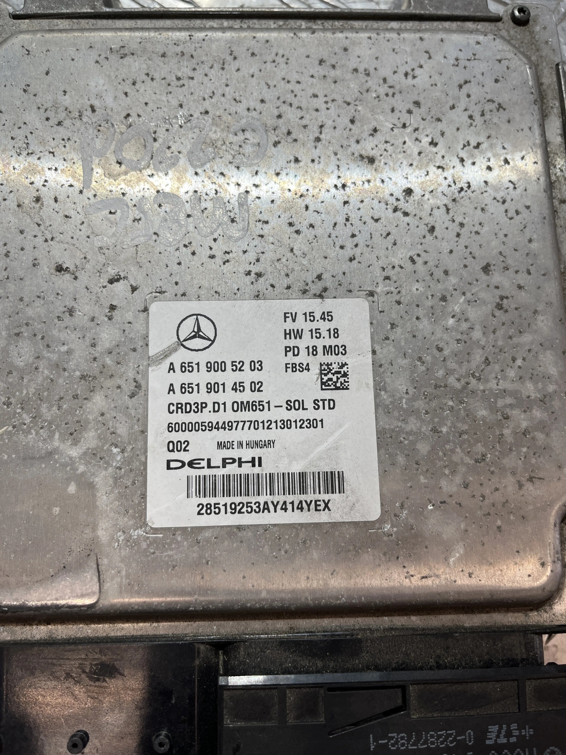 Unité de contrôle moteur Mercedes W205 2.2 CDI