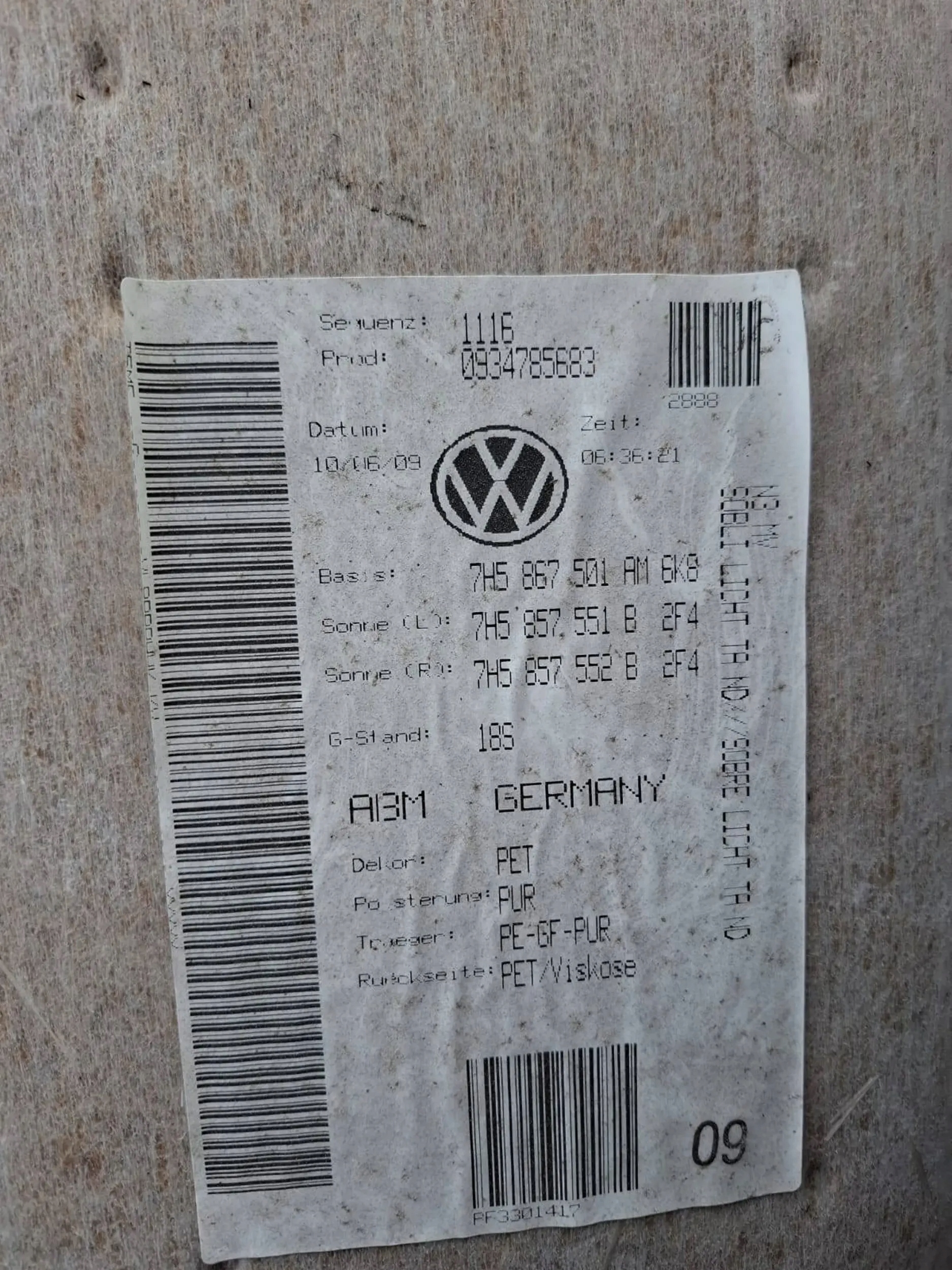VW T5 Caravelle Dachhimmel Original 7H5867501AM image 3