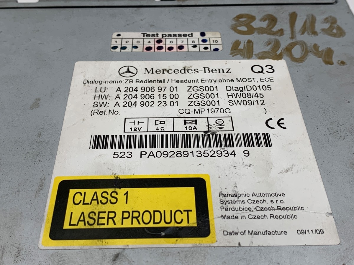 Radio Mercedes W204 A2049069701 Multimedia image 4