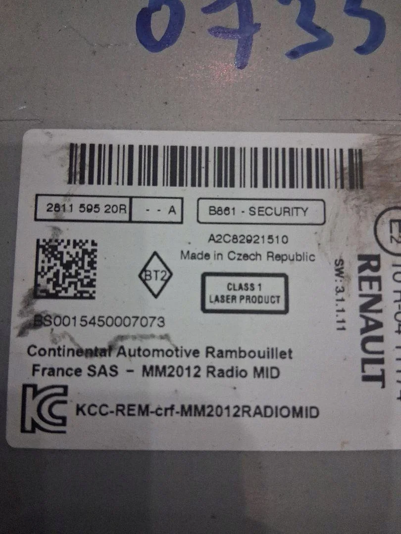 Radio Bluetooth CD Renault Kangoo 281159520R image 3