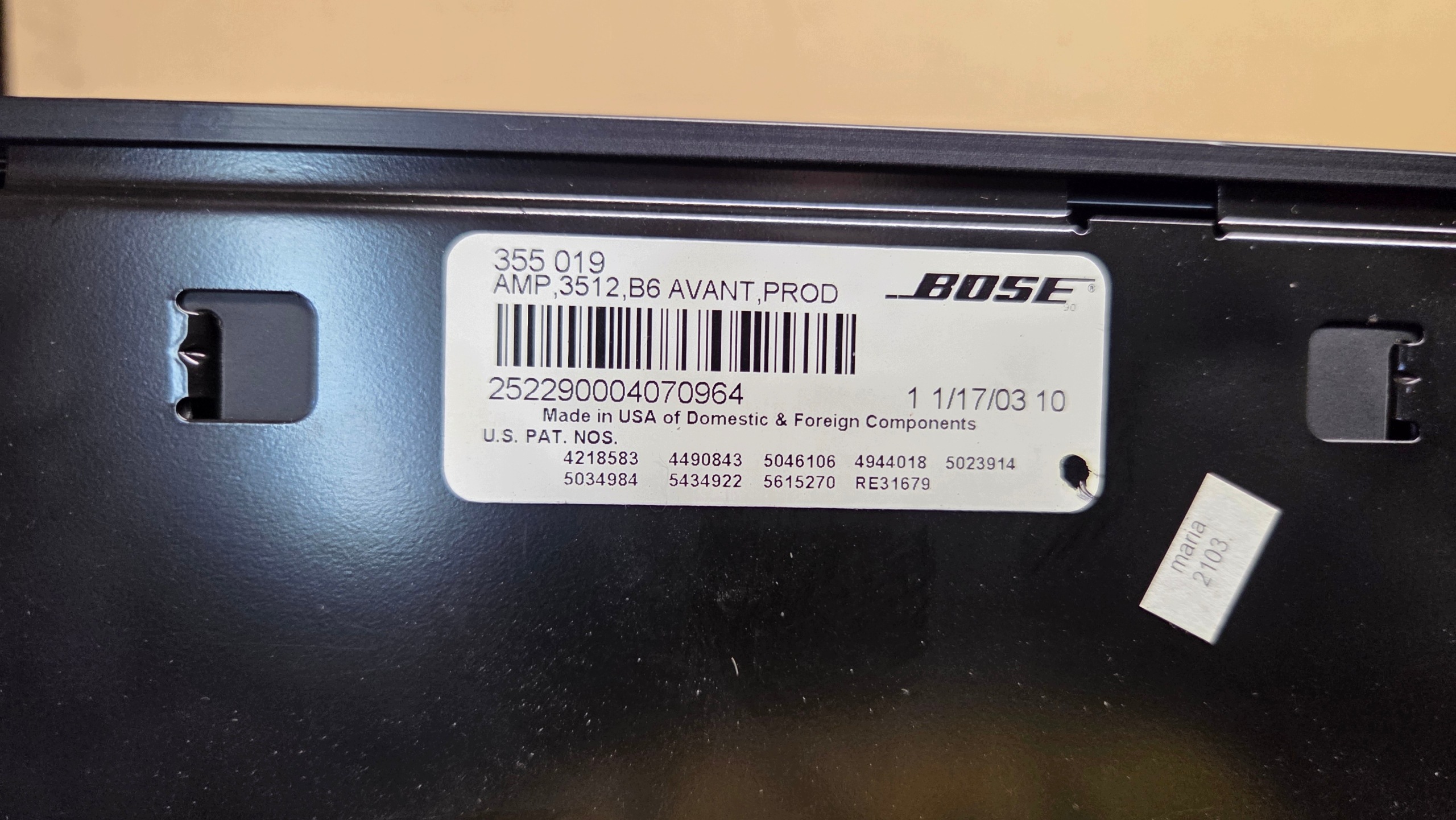 Amplificateur Bose Audi A4 B6 355019 image 3