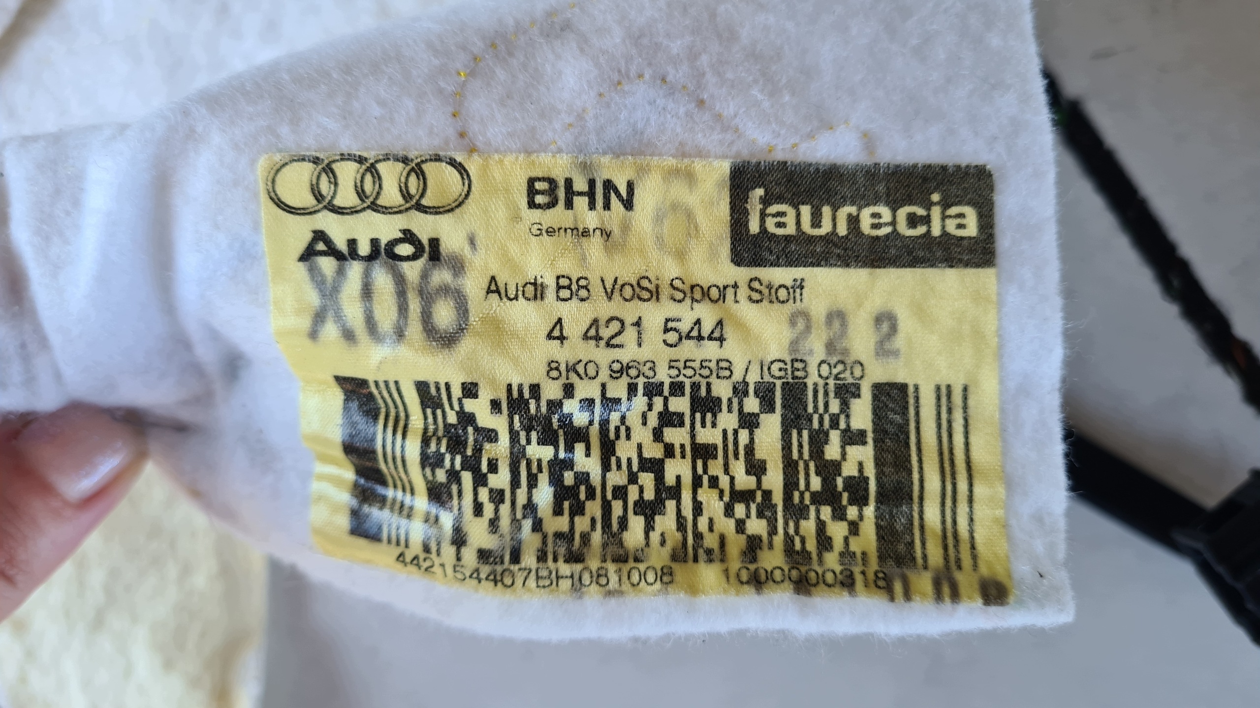 Audi A4 B8 A5 8T Värmematta framstol sittdyna 8K0963555B image 4