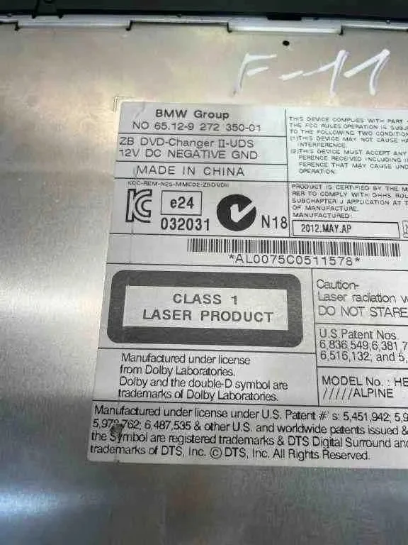 Changeur CD BMW 5 (F10) 9272350 image 7