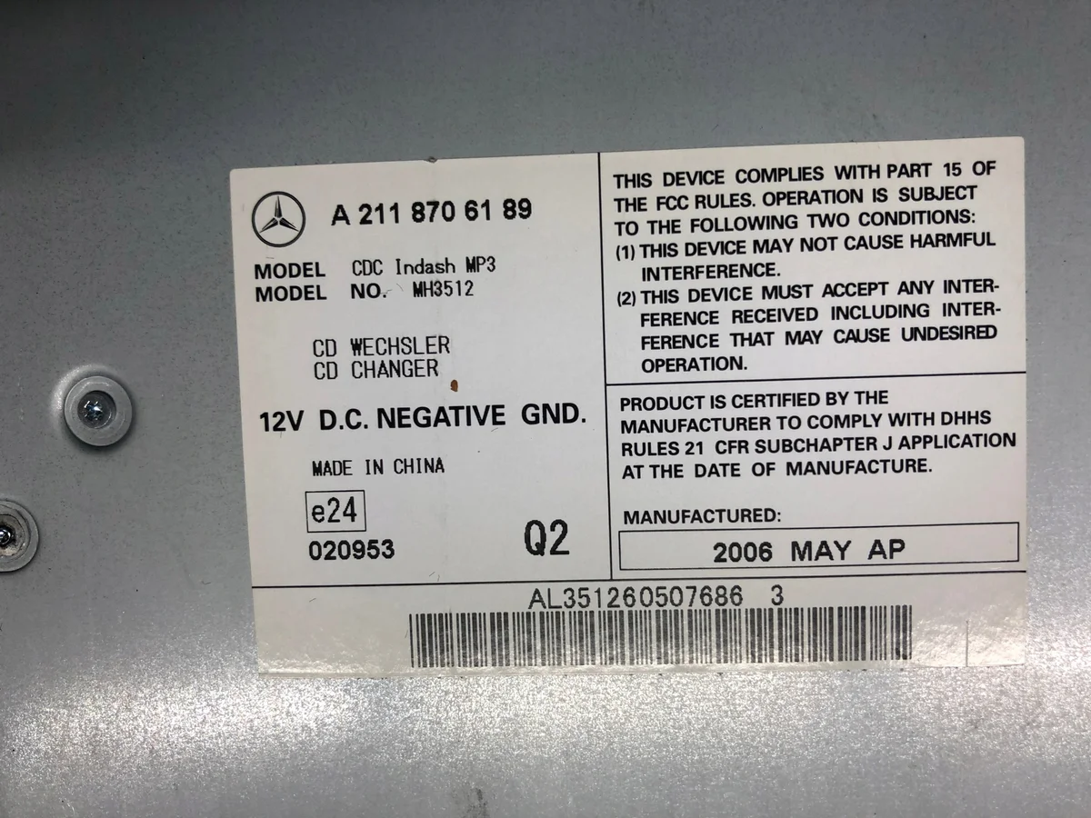 Changeur Mercedes-Benz OE A2118706189