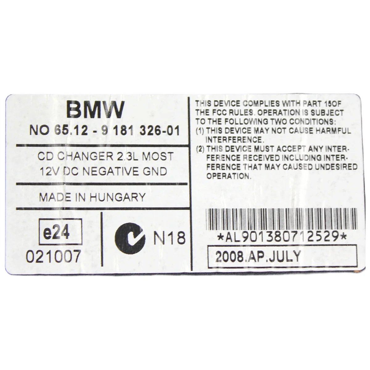 Changeur CD BMW 9181326 avec chargeur 8364931 image 5