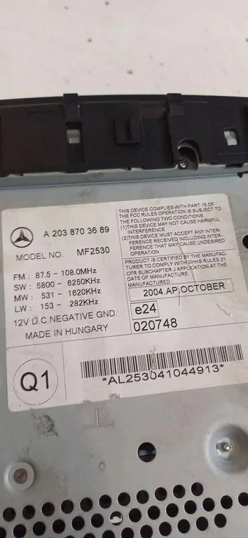 CD/DVD Changer Mercedes-Benz C W203 A2038703689 image 3