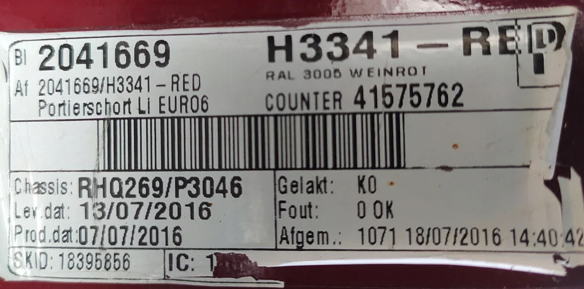 DAF XF 106 Dörrförlängning Vänster 13141516 image 3