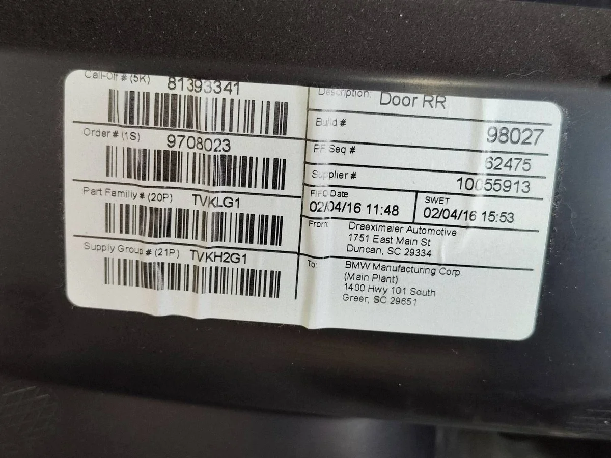 BMW X6 F16 dörrpanel höger bak BOCZEKPTX646A image 3