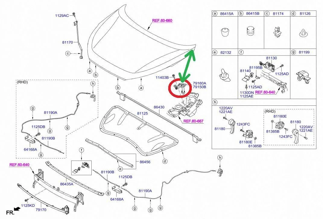 Actuador Capó Hyundai Tucson 79150D7000 image 3